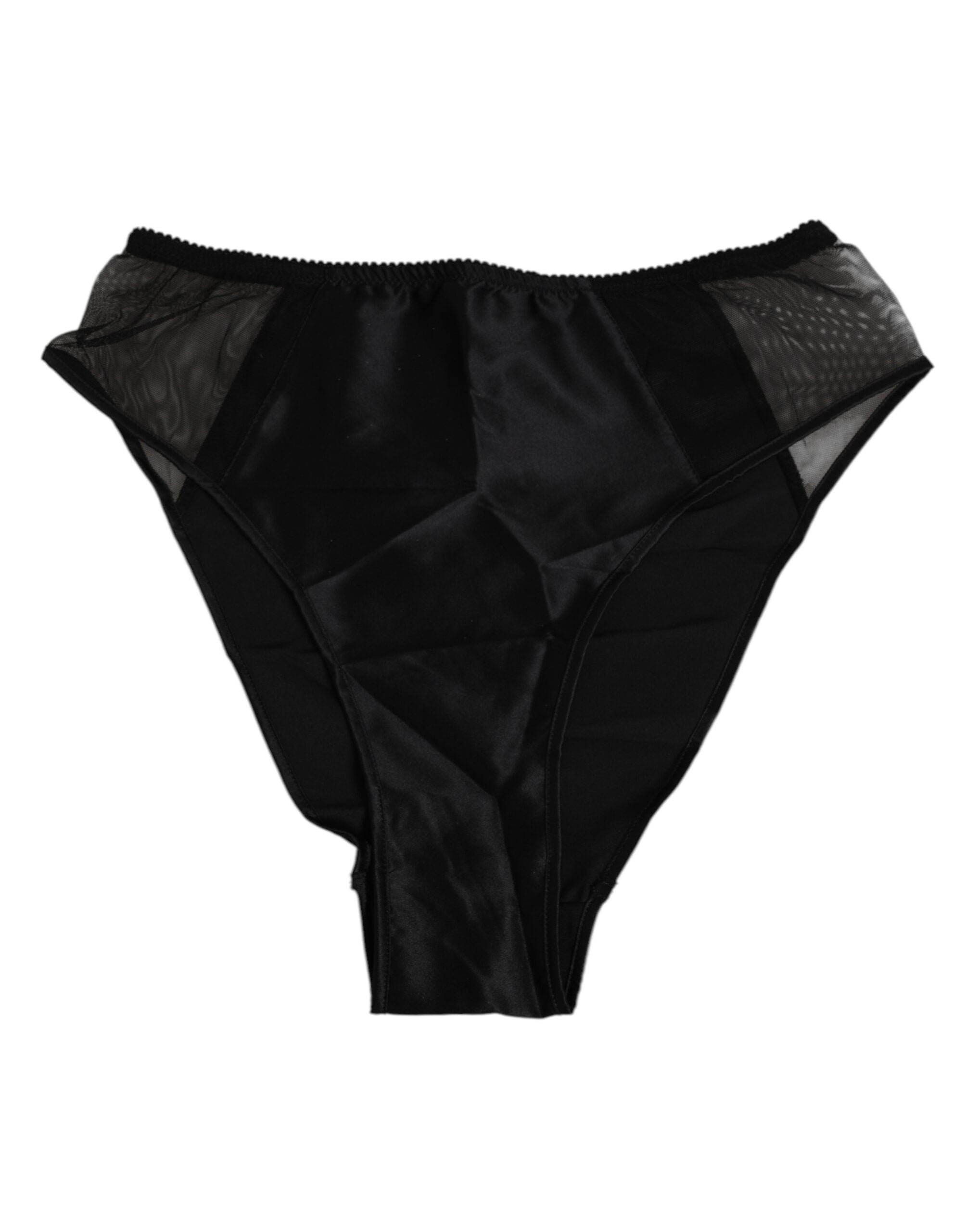 Dolce & Gabbana Black Silk Stretch High Waist Panty Women's Underwear