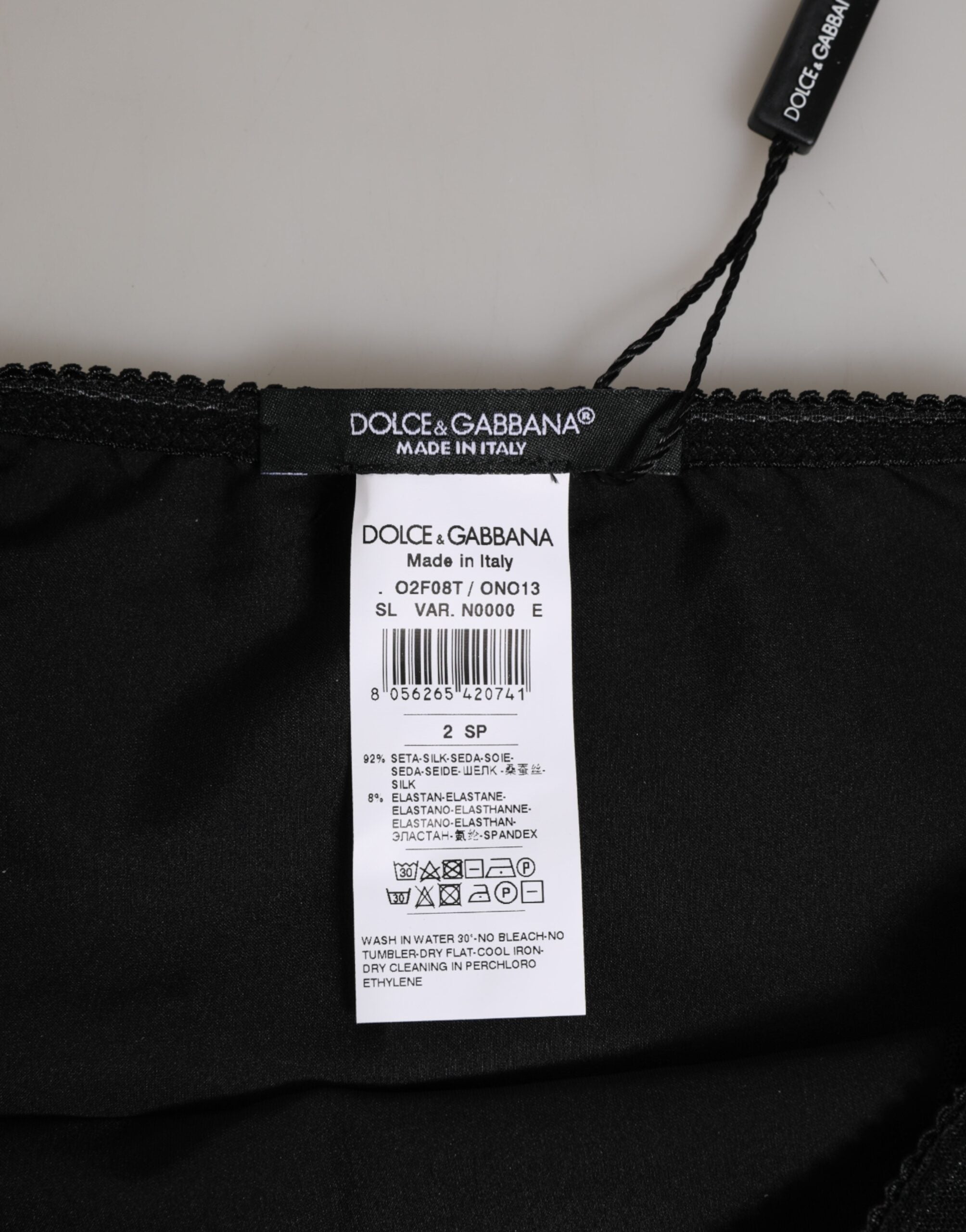 Dolce & Gabbana Black Silk Stretch High Waist Panty Women's Underwear