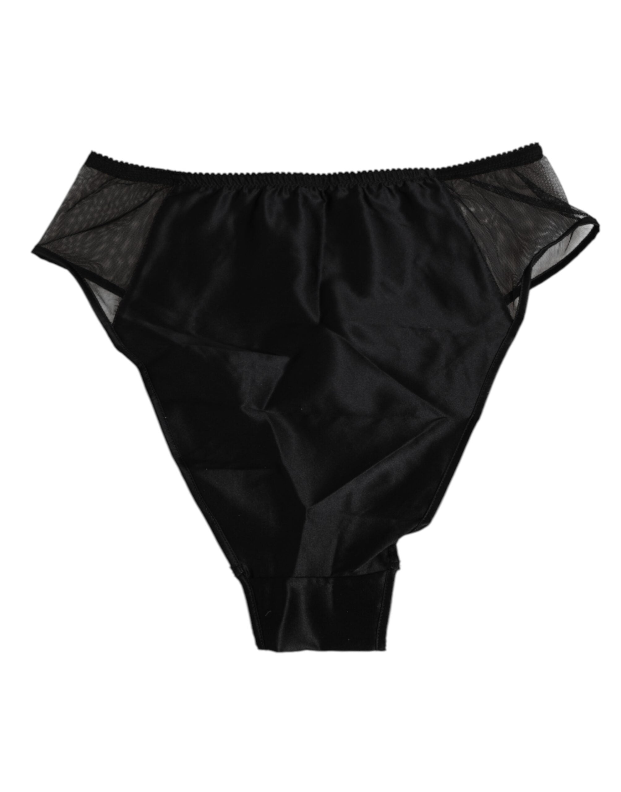 Dolce & Gabbana Black Silk Stretch High Waist Panty Women's Underwear