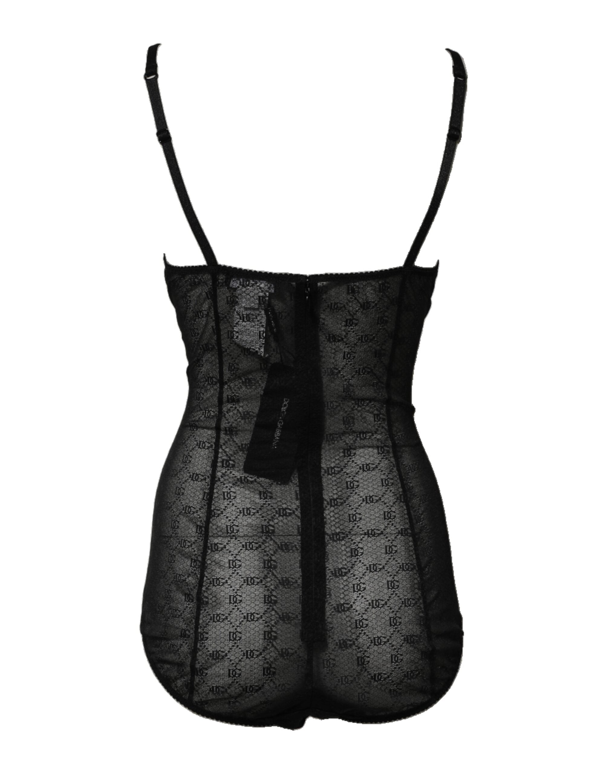 Dolce & Gabbana Black Nylon Stretch Bodysuit Lingerie Women's Underwear