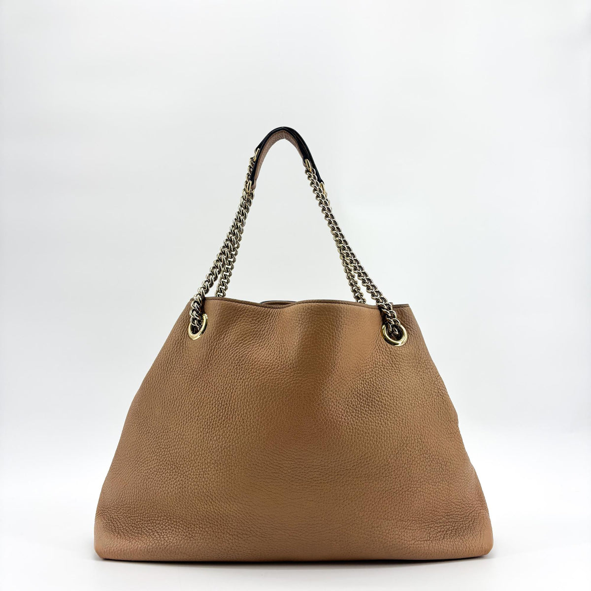 Gucci Soho Chain Strap Leather Beige Leather Shoulder Bag Bag (Pre-Owned)