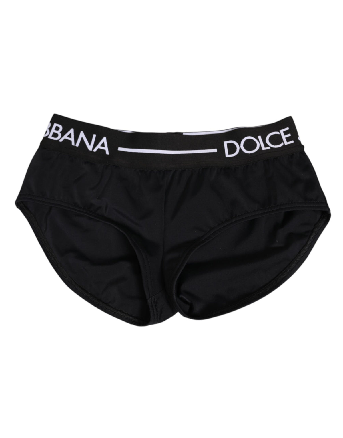 Dolce & Gabbana Black Nylon Logo Waistband Shorts Women's Underwear