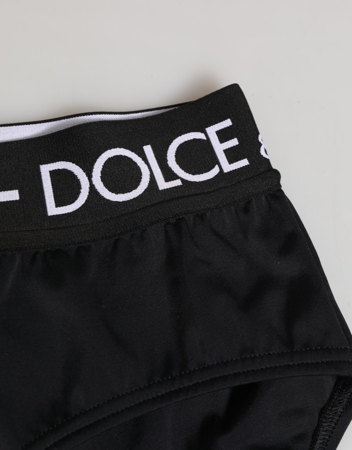 Dolce & Gabbana Black Nylon Logo Waistband Shorts Women's Underwear