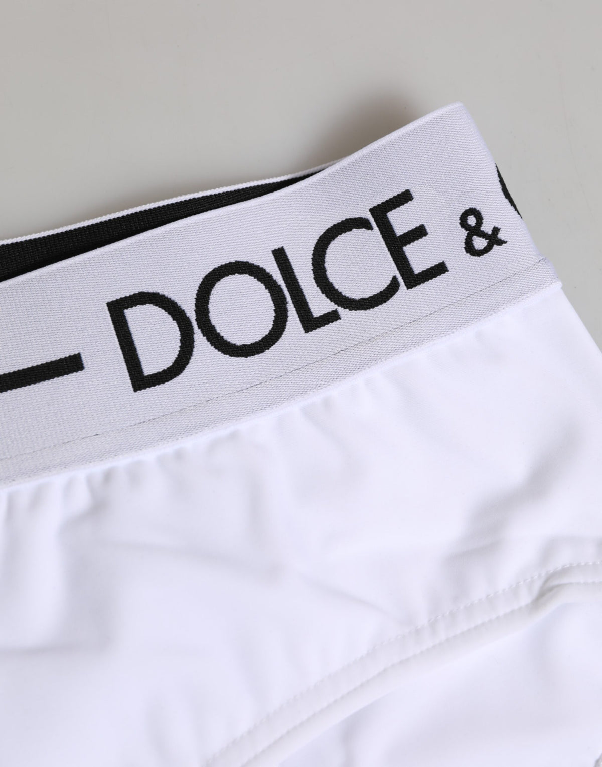 Dolce & Gabbana White Nylon Logo Waistband Shorts Women's Underwear