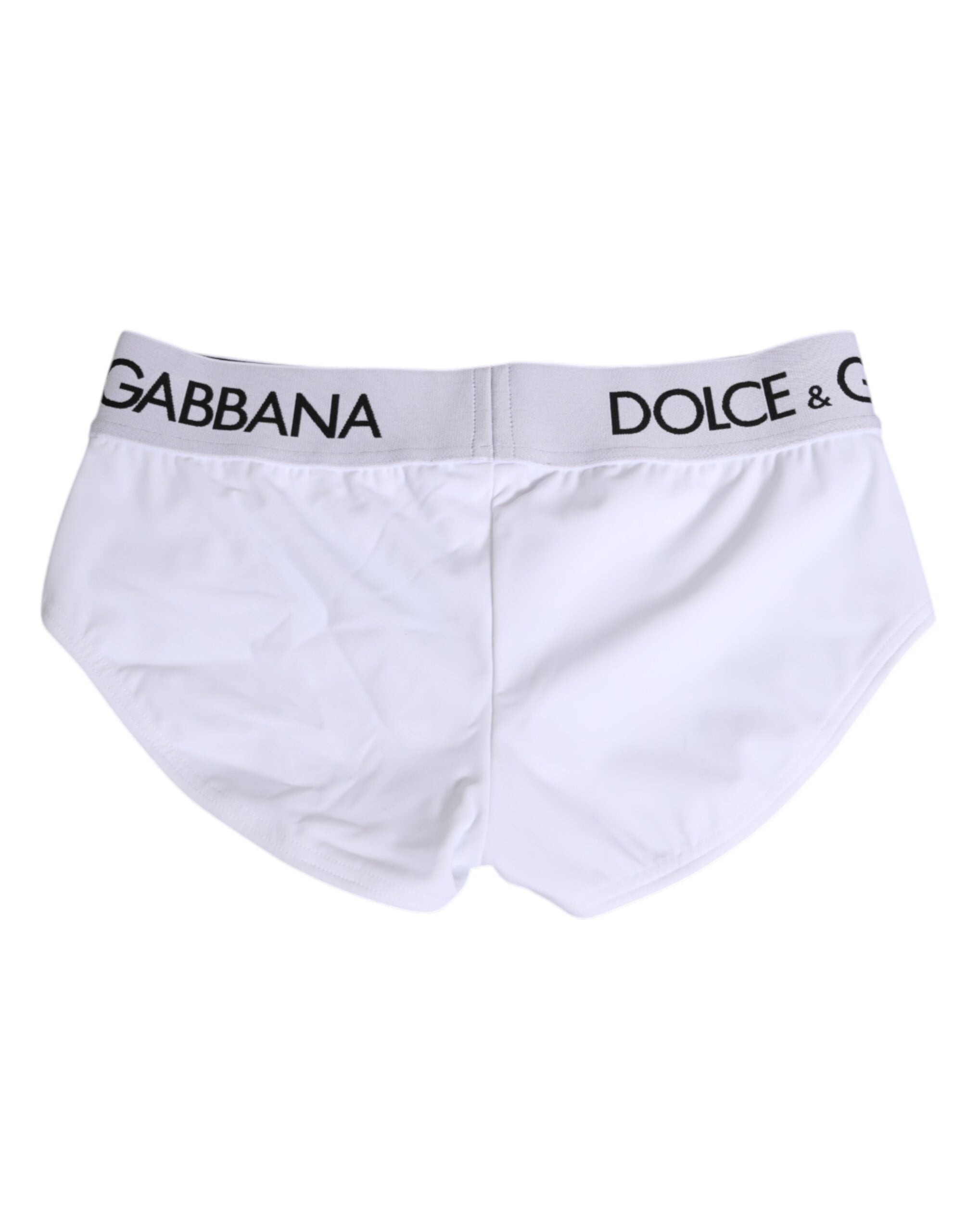 Dolce & Gabbana White Nylon Logo Waistband Shorts Women's Underwear