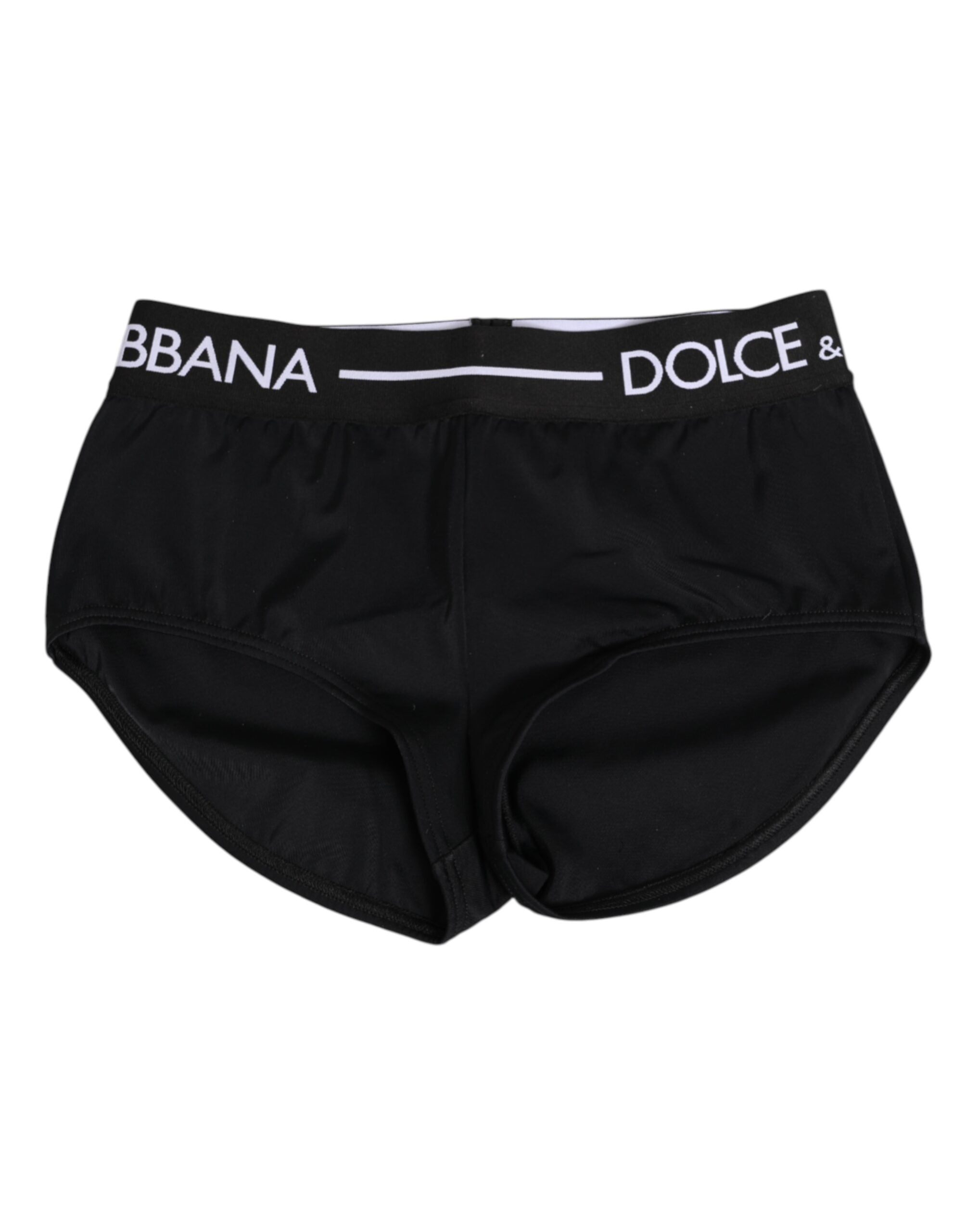 Dolce & Gabbana Black Nylon Logo Waistband Shorts Women's Underwear
