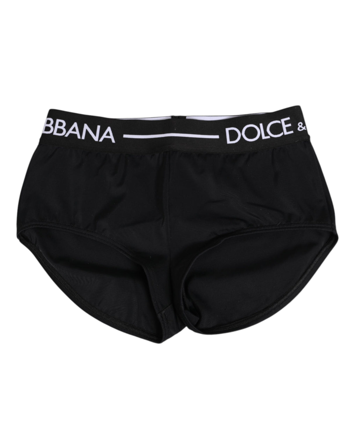 Dolce & Gabbana Black Nylon Logo Waistband Shorts Women's Underwear