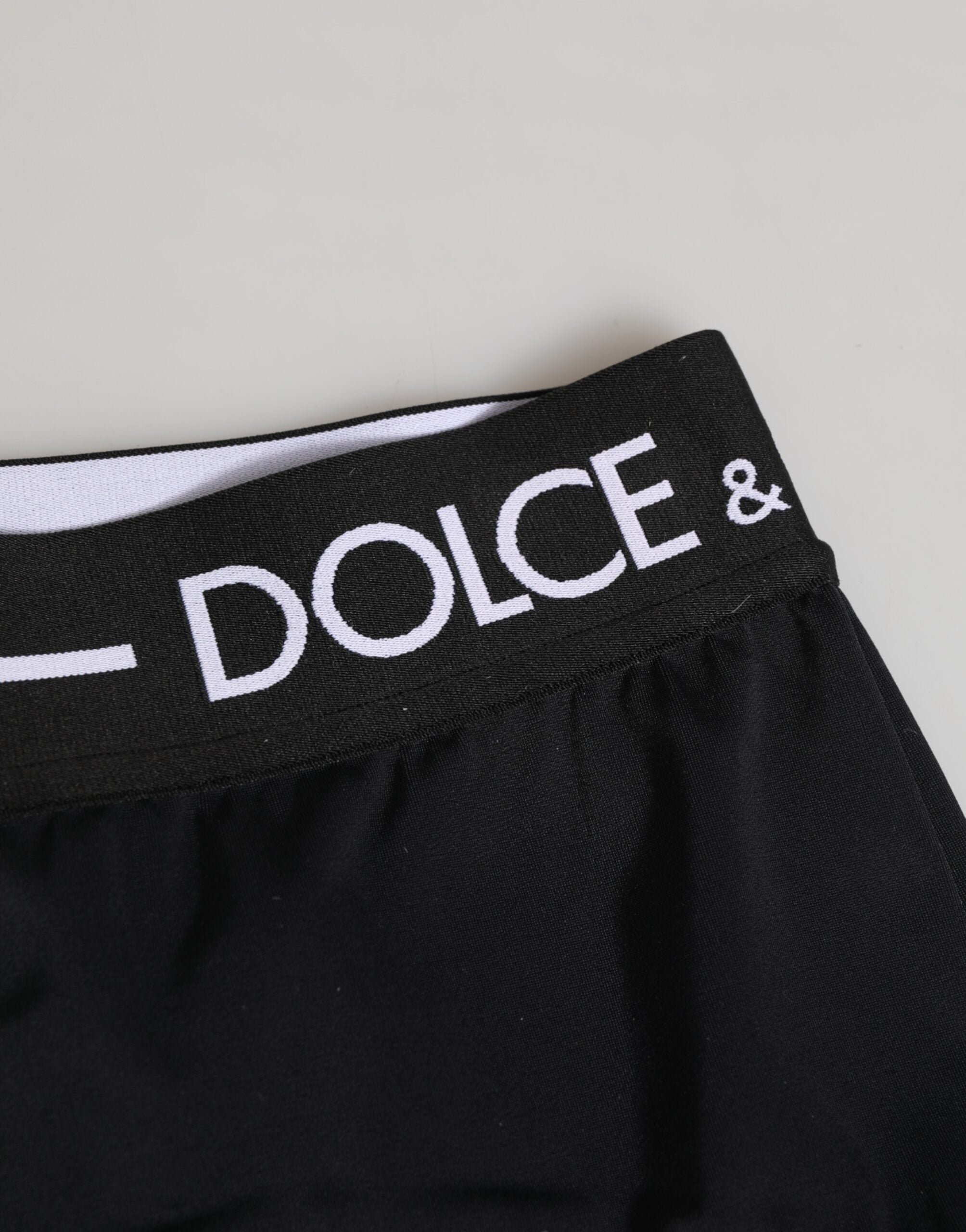 Dolce & Gabbana Black Nylon Logo Waistband Shorts Women's Underwear