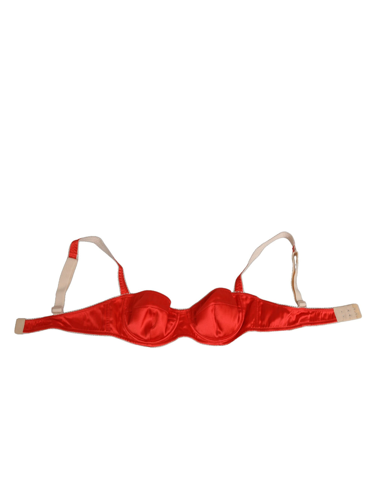 Dolce & Gabbana Red Silk Satin Underwire Bra Semi-Pad Women's Underwear