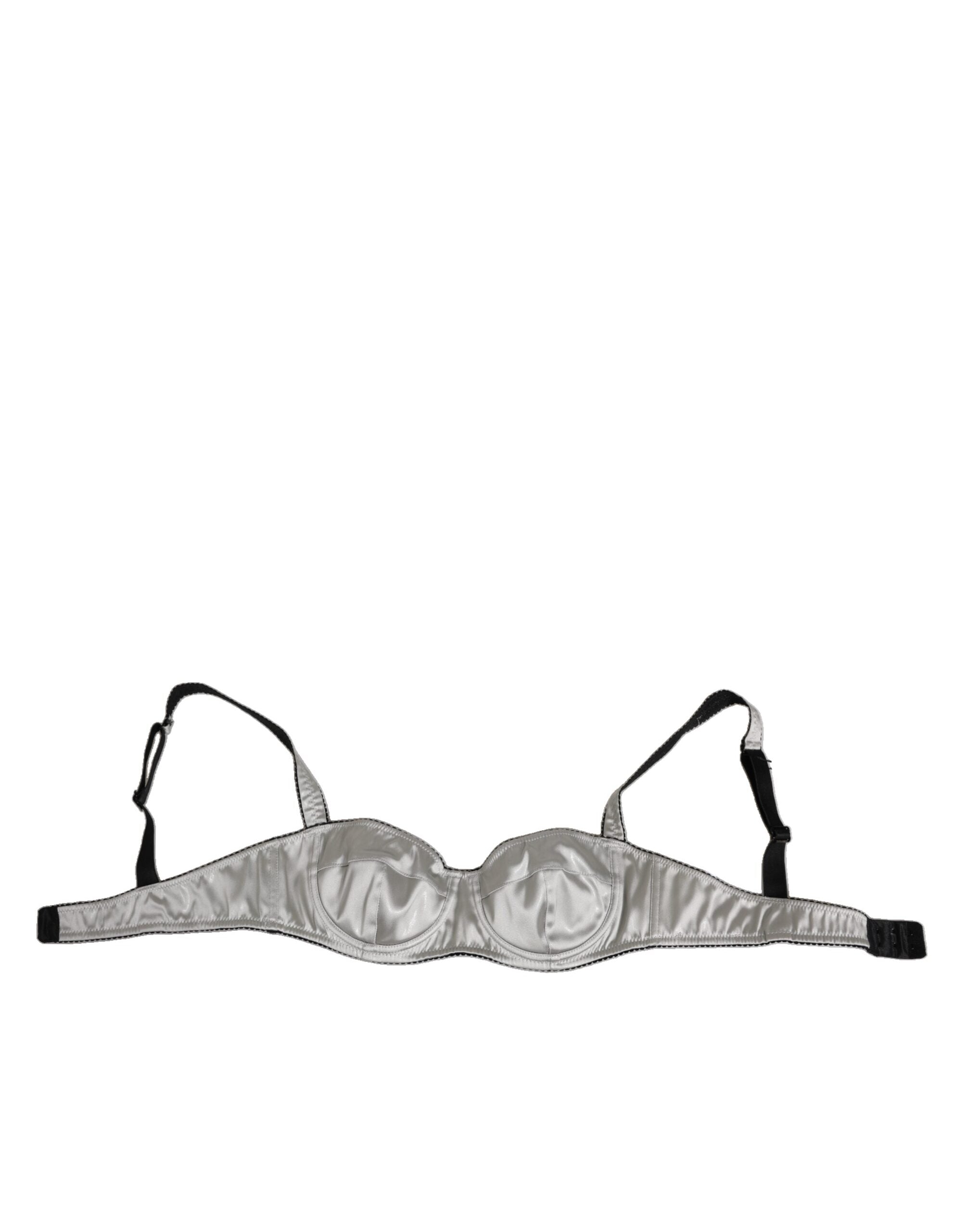 Dolce & Gabbana Gray Acetate Stretch Balconcino Bra Women's Underwear