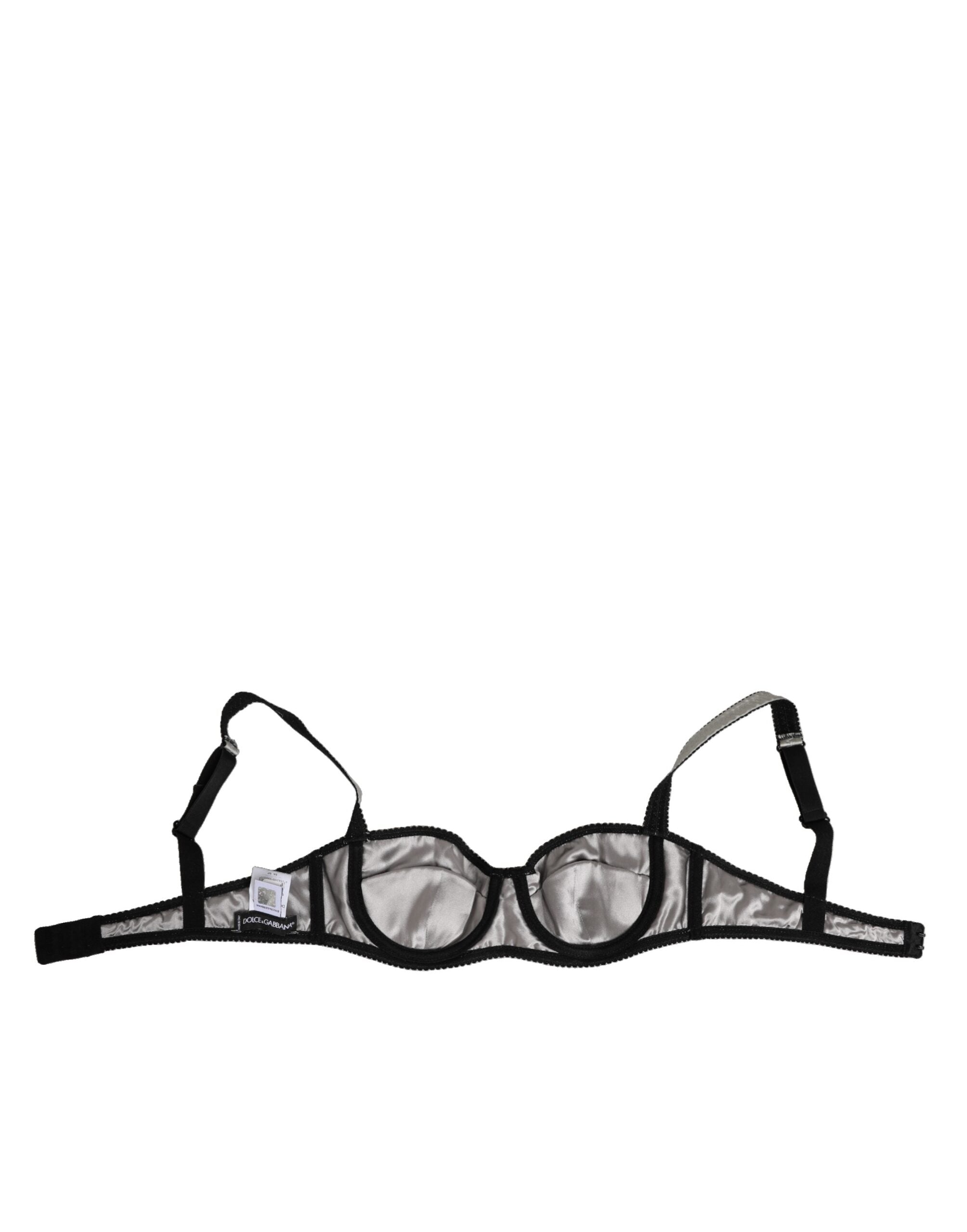 Dolce & Gabbana Gray Acetate Stretch Balconcino Bra Women's Underwear
