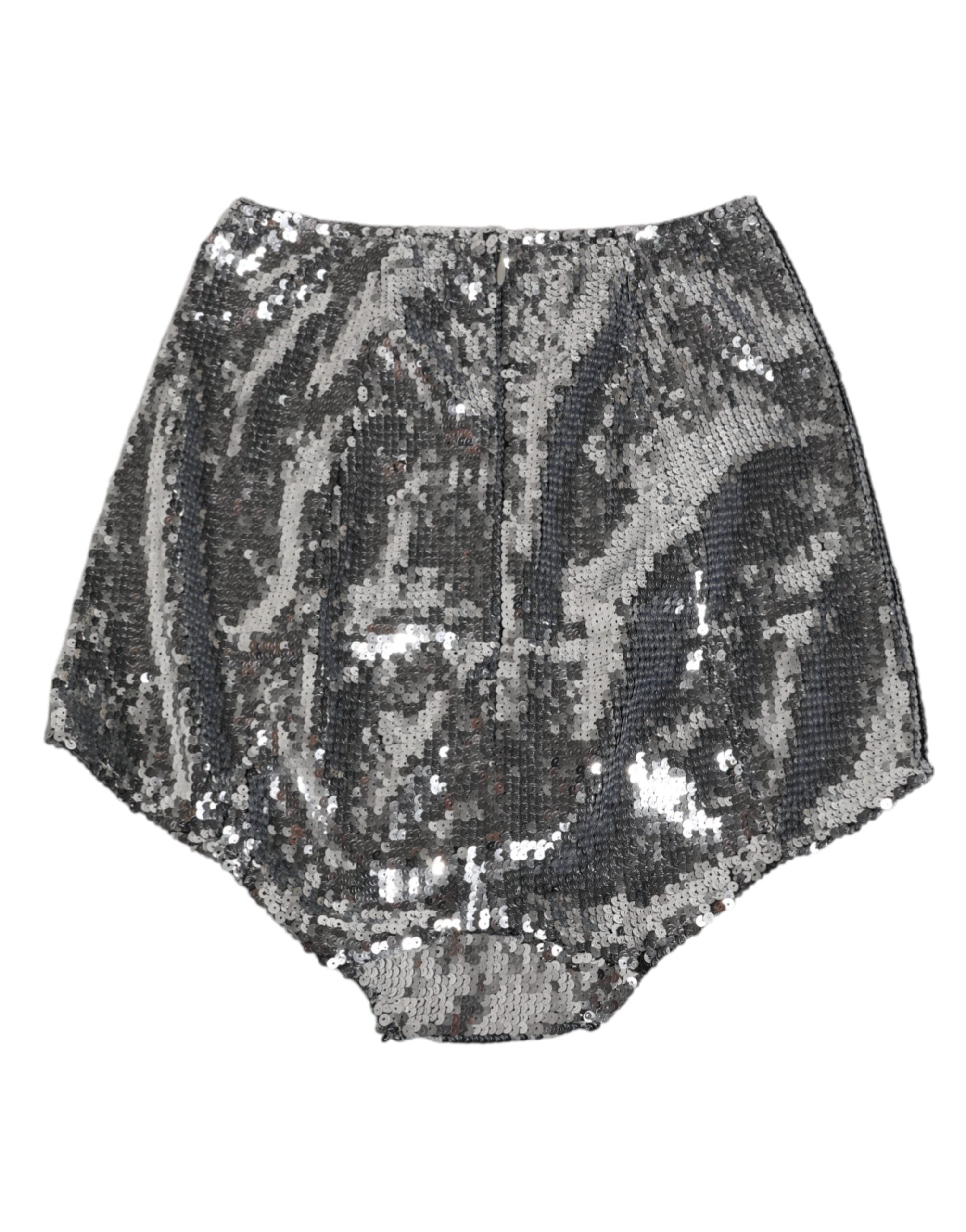Dolce & Gabbana Silver Nylon Sequined Slip Girdle Panty Women's Underwear
