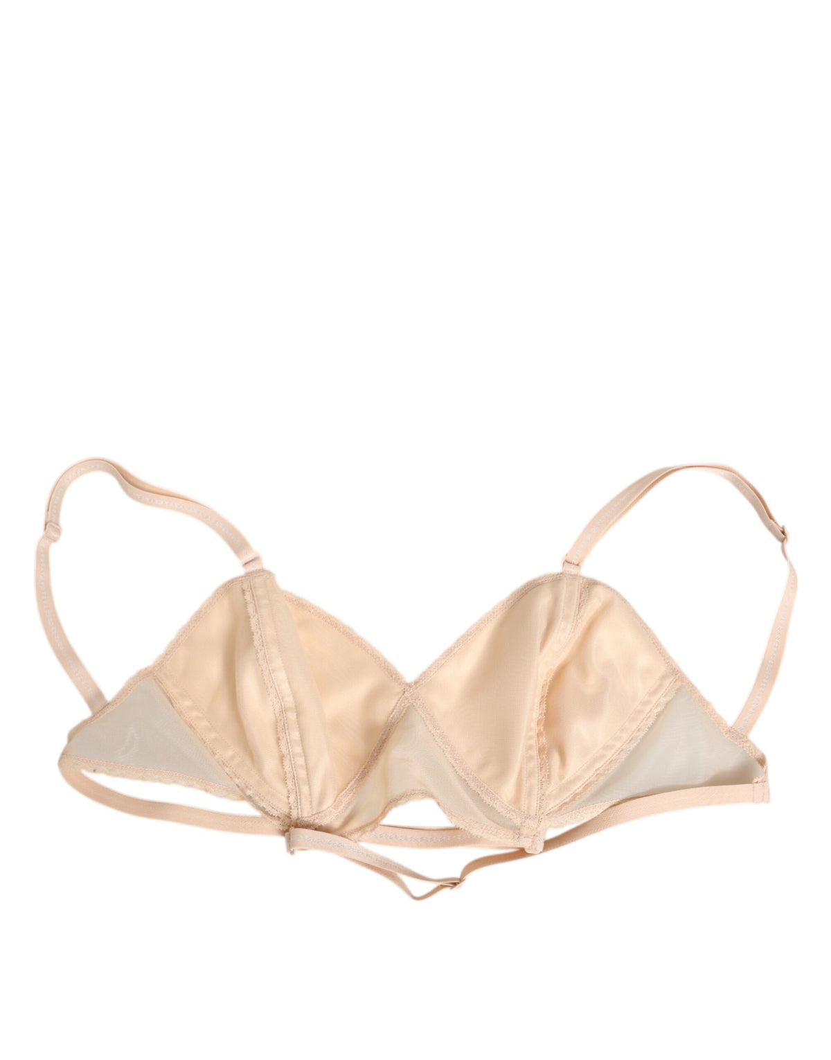 Dolce & Gabbana Beige Nylon Triangle Soft Cup Brassiere Women's Underwear