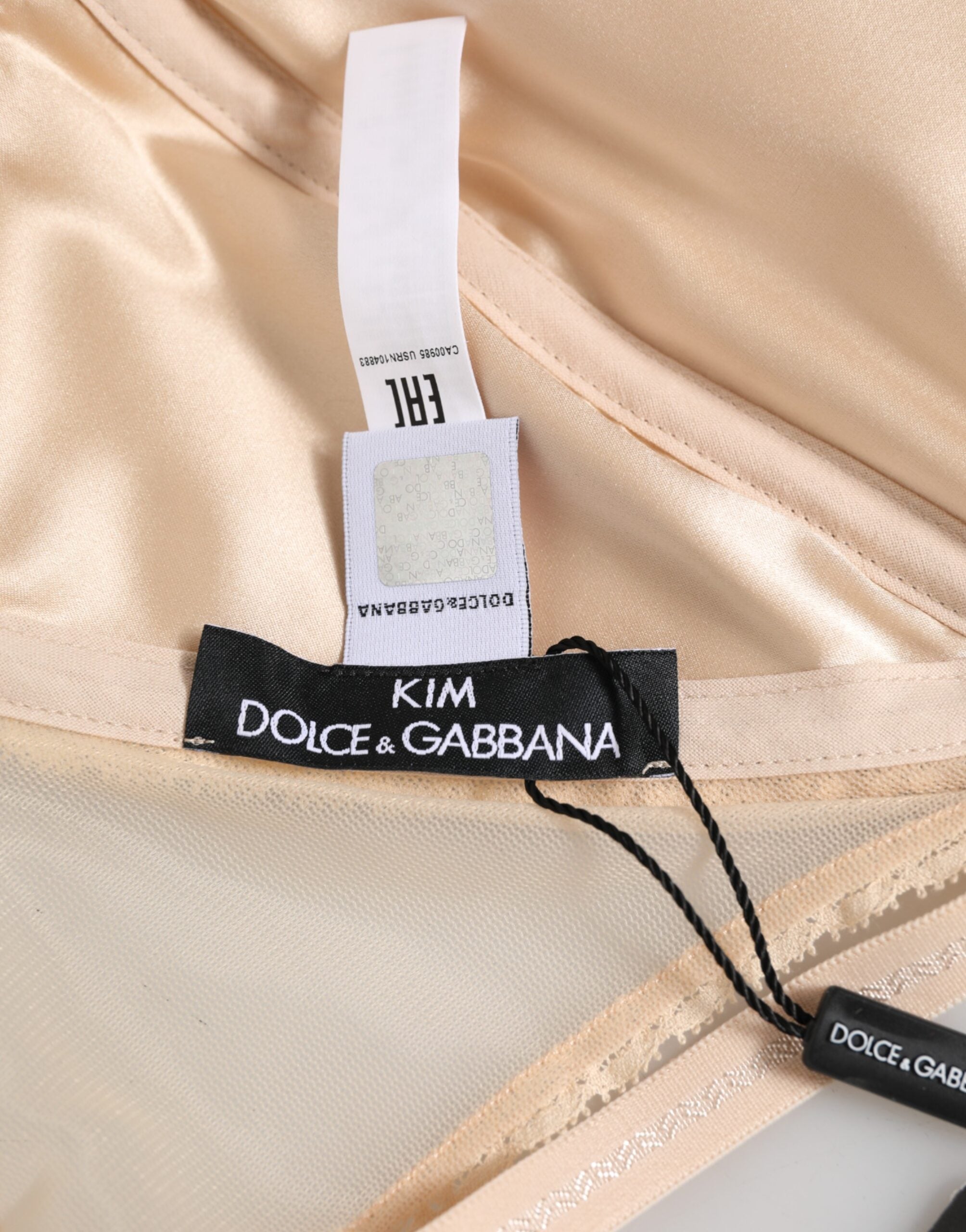 Dolce & Gabbana Beige Nylon Triangle Soft Cup Brassiere Women's Underwear