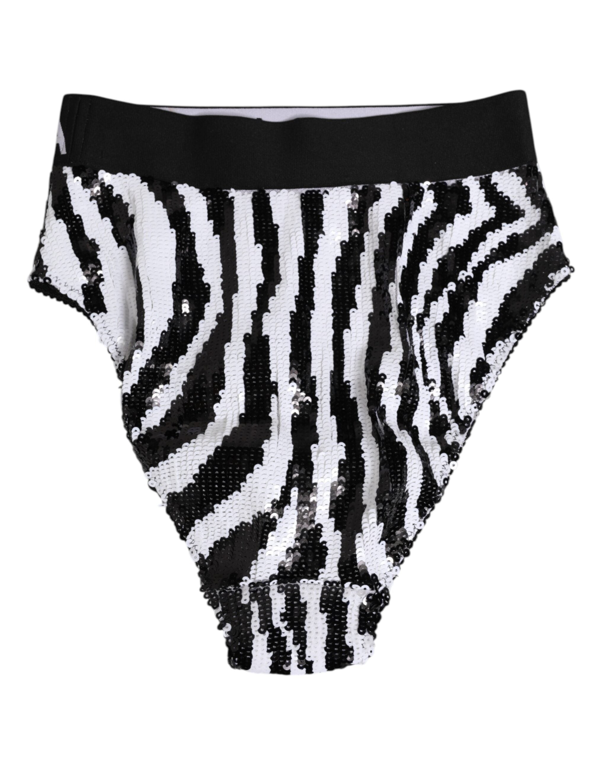 Dolce & Gabbana Black White Stripes High Waist Panty Women's Underwear