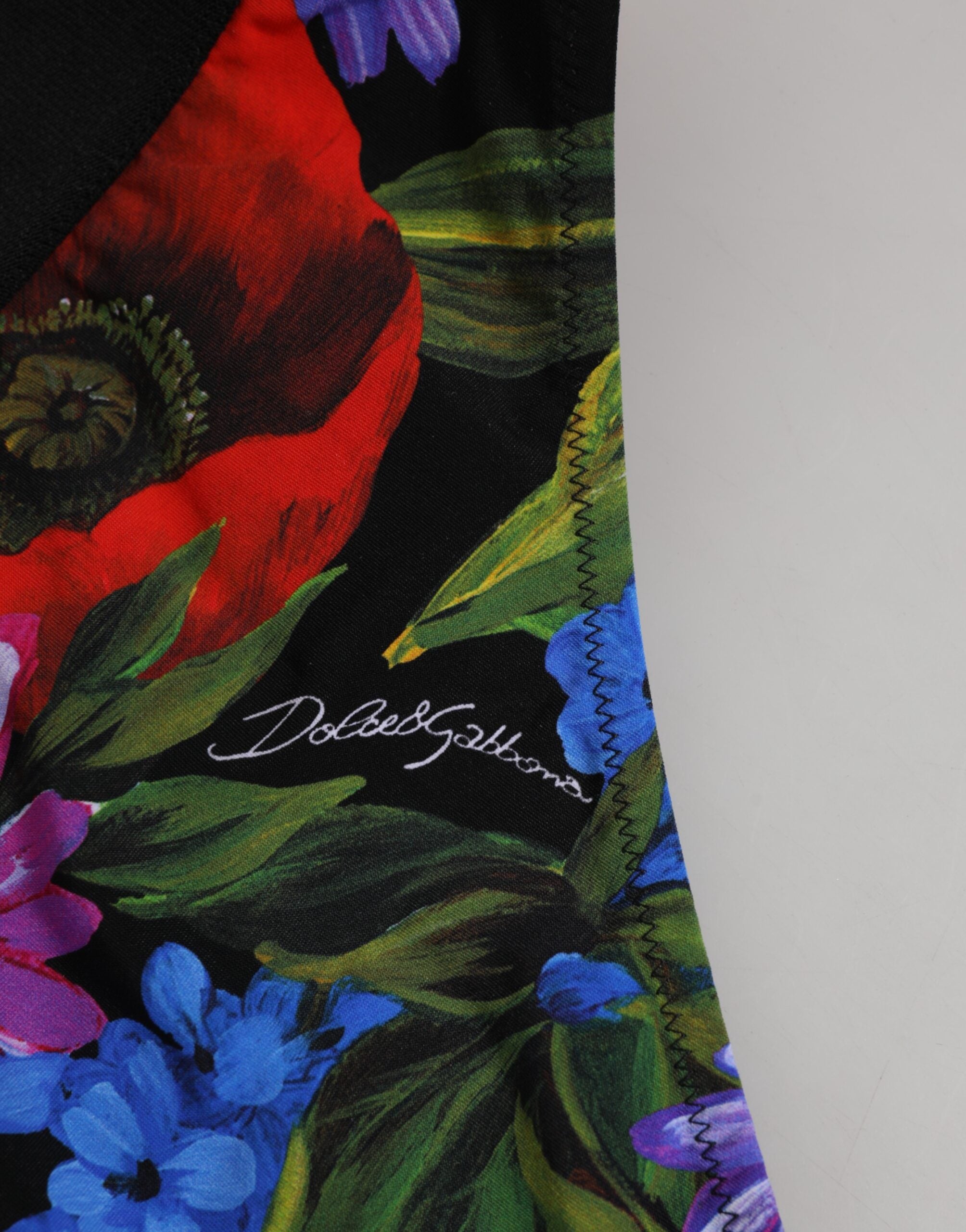 Dolce & Gabbana Black Floral Print High Waist Panty Women's Underwear