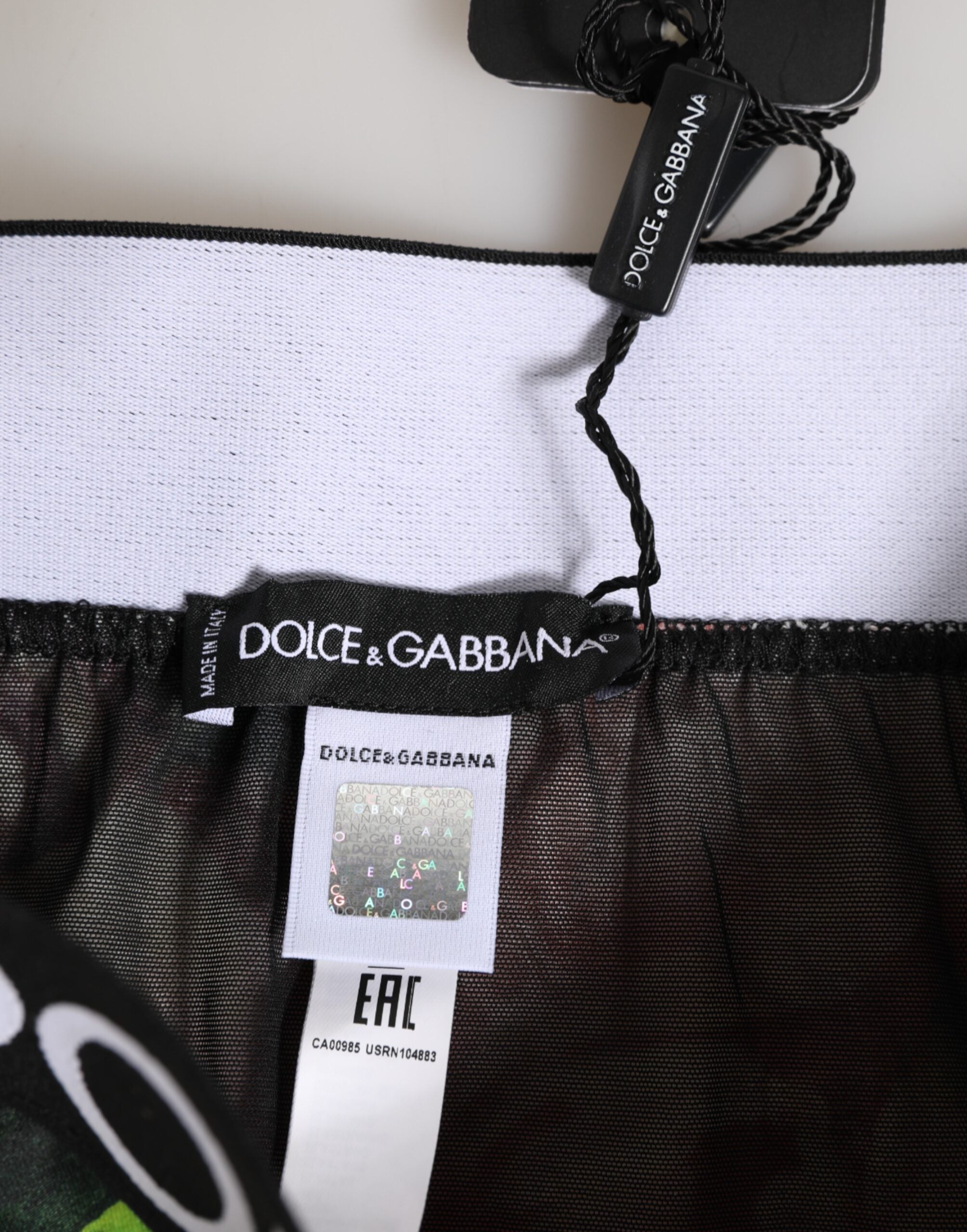 Dolce & Gabbana Black Floral Print High Waist Panty Women's Underwear