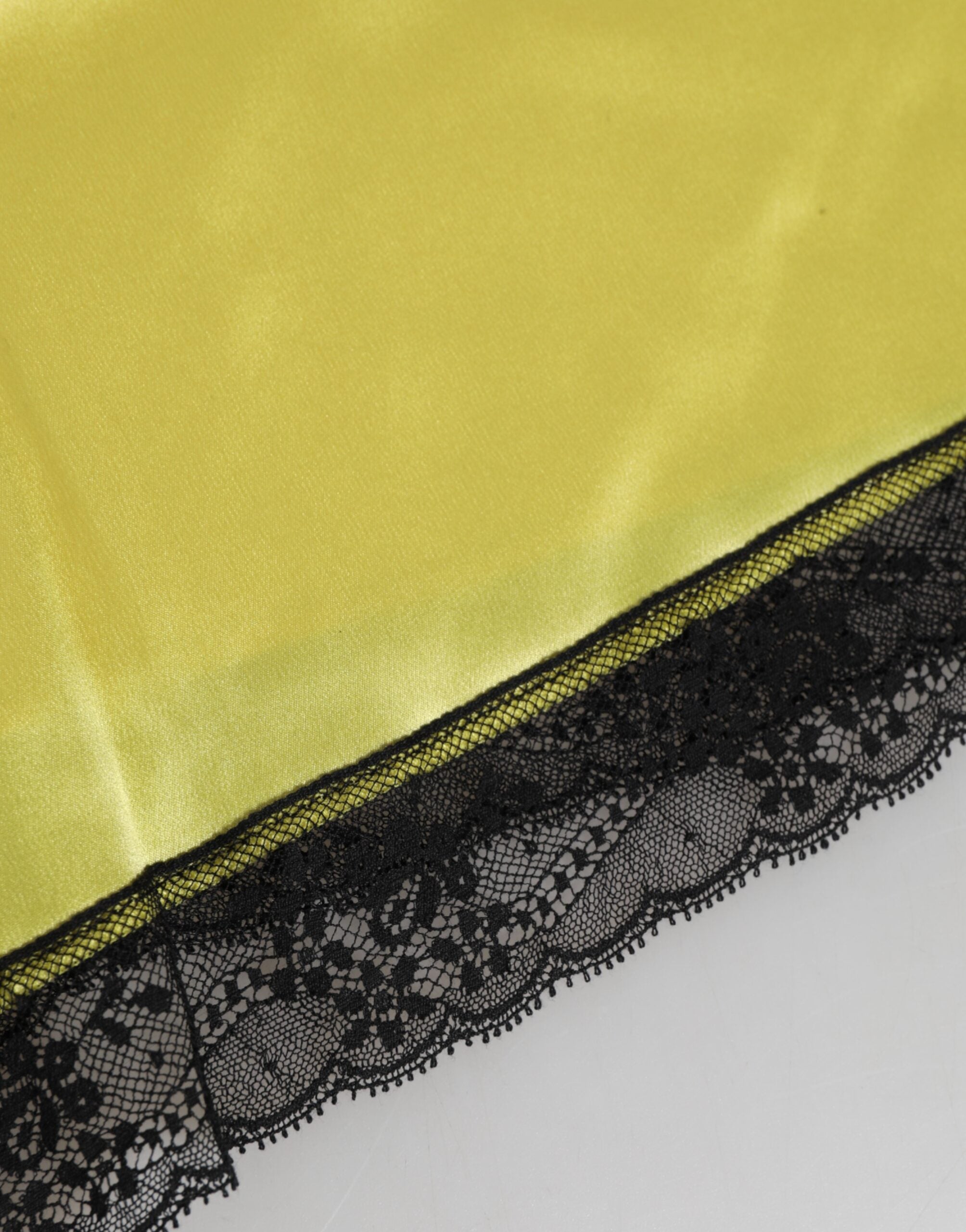 Dolce & Gabbana Yellow Satin Silk Mid Waist Underwear Women's Shorts