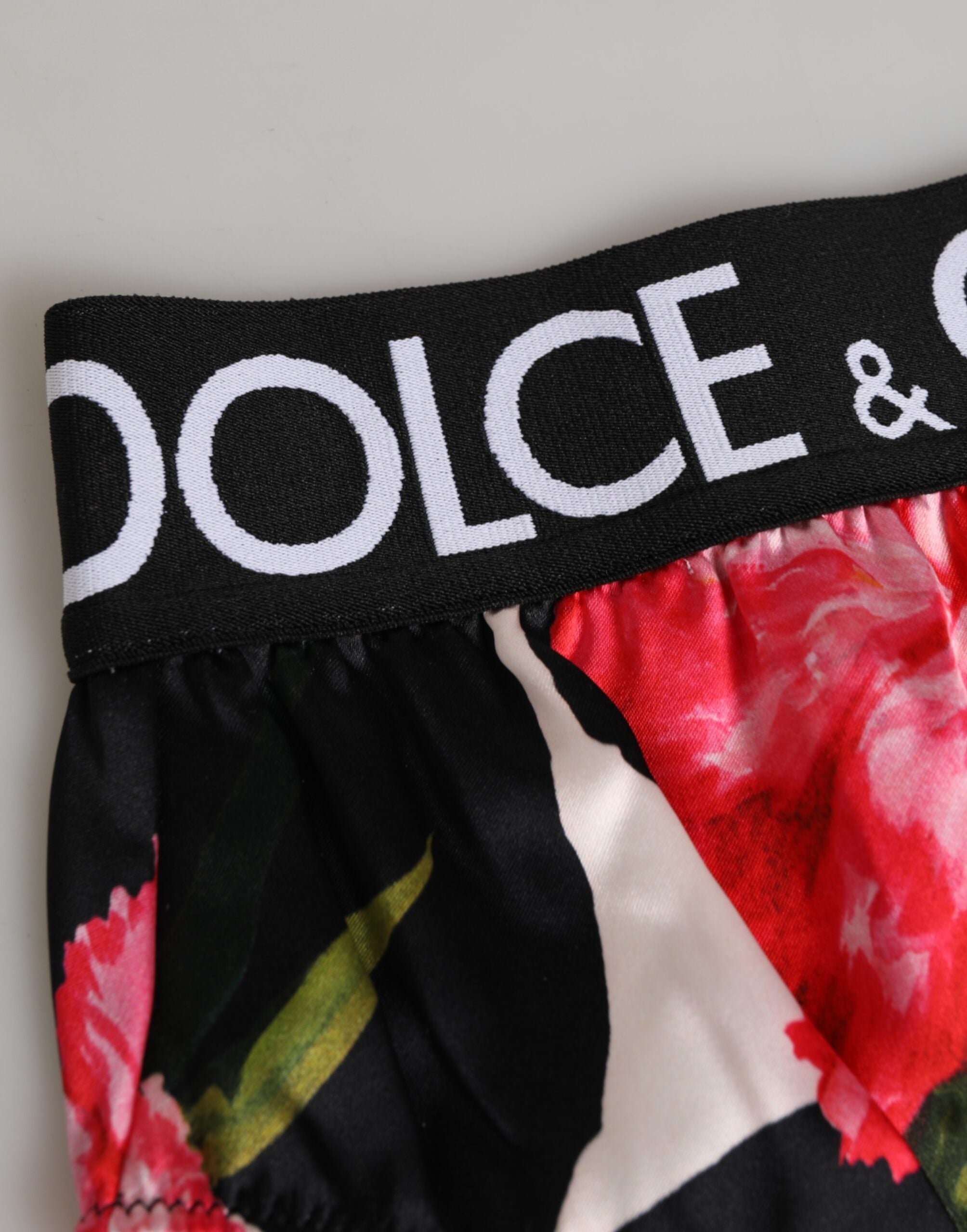 Dolce & Gabbana Black Floral Print High Waist Panty Women's Underwear
