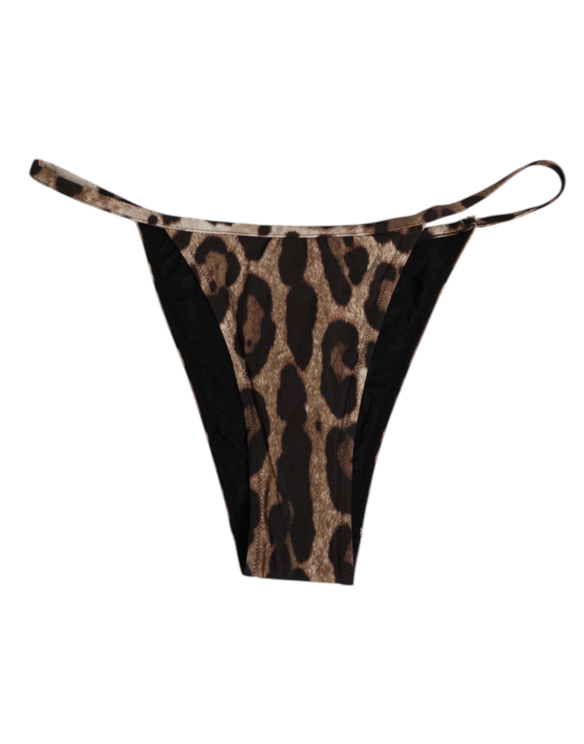 Dolce & Gabbana Brown Leopard Triangle Tanga Panty Women's Underwear