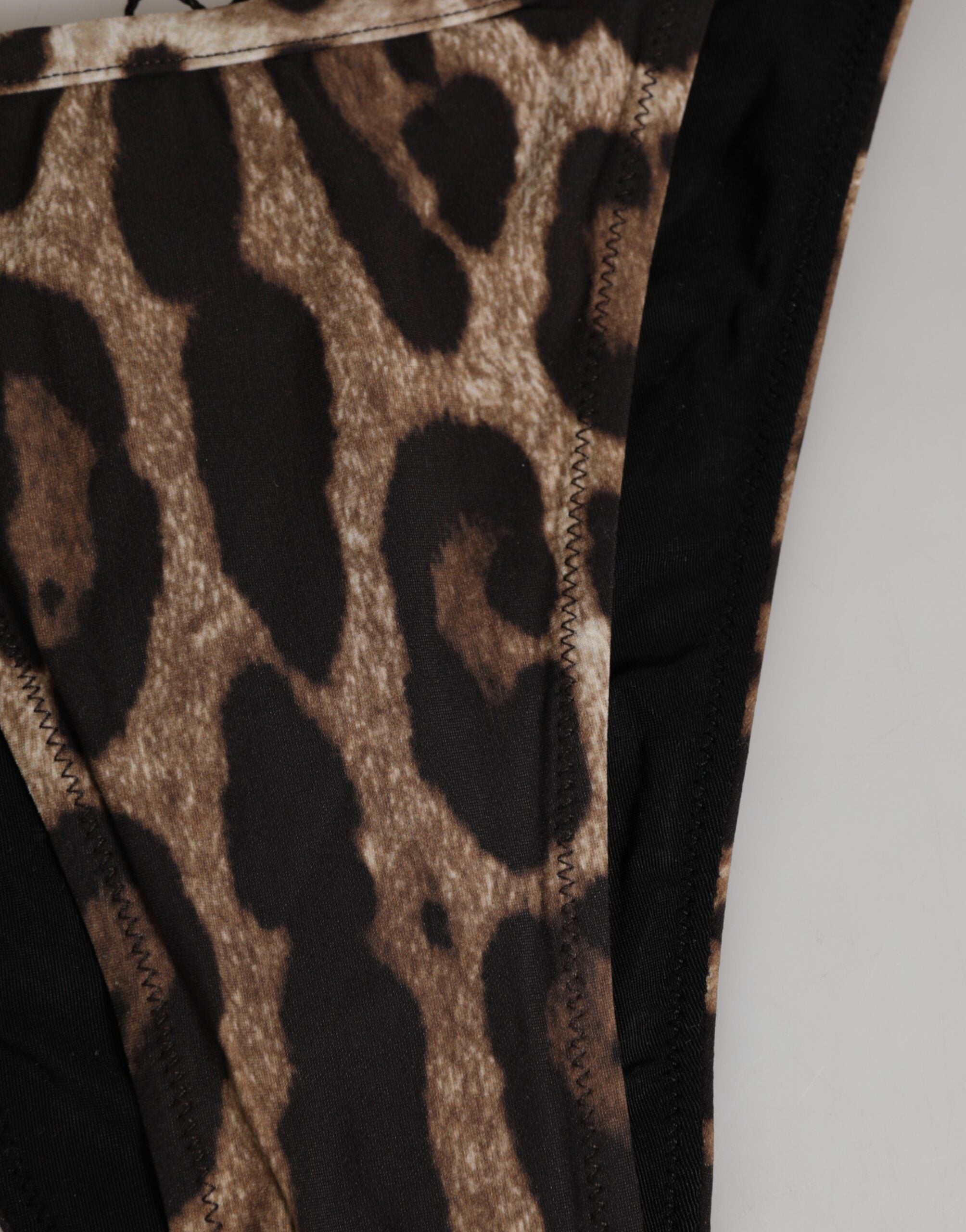 Dolce & Gabbana Brown Leopard Triangle Tanga Panty Women's Underwear