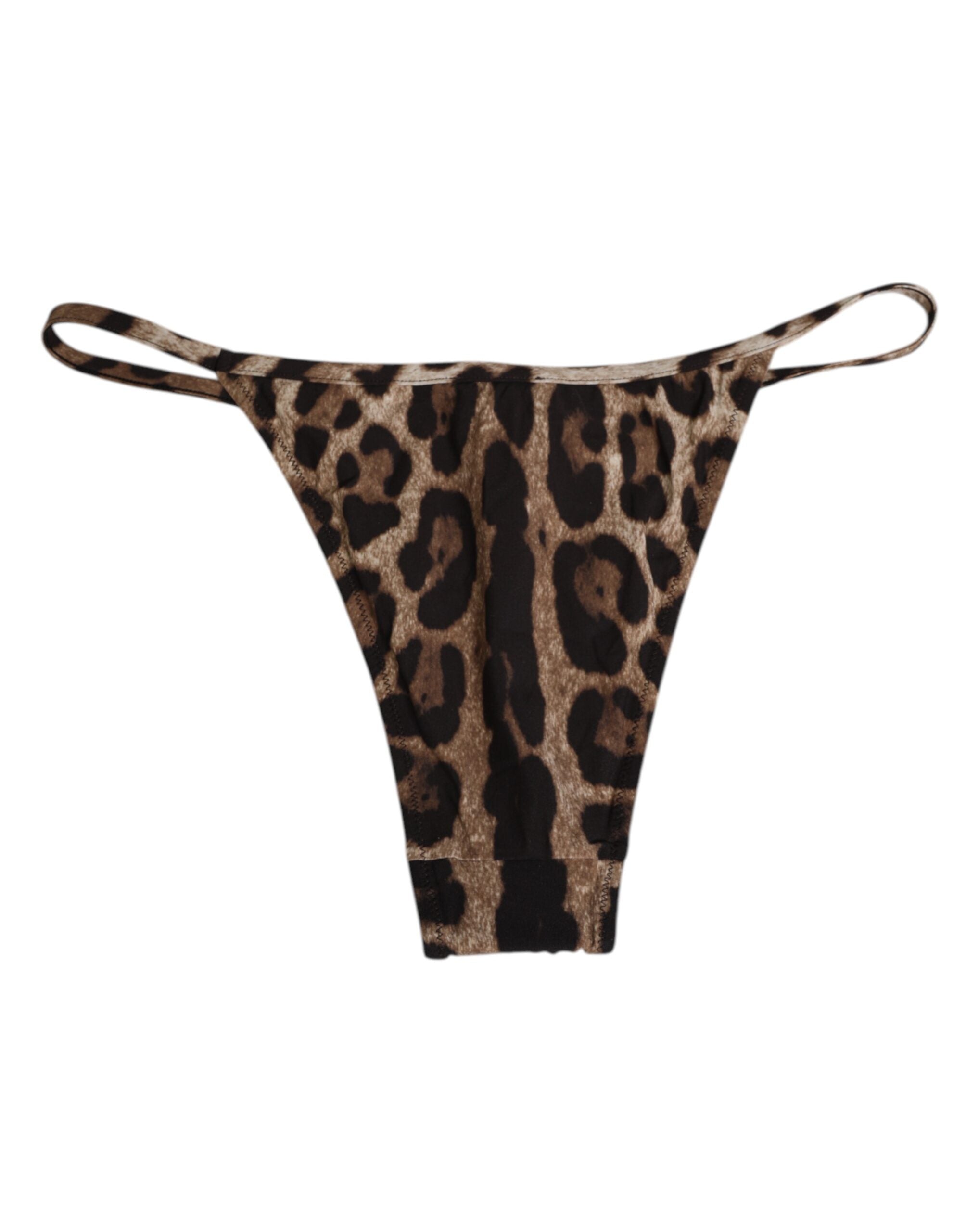 Dolce & Gabbana Brown Leopard Triangle Tanga Panty Women's Underwear