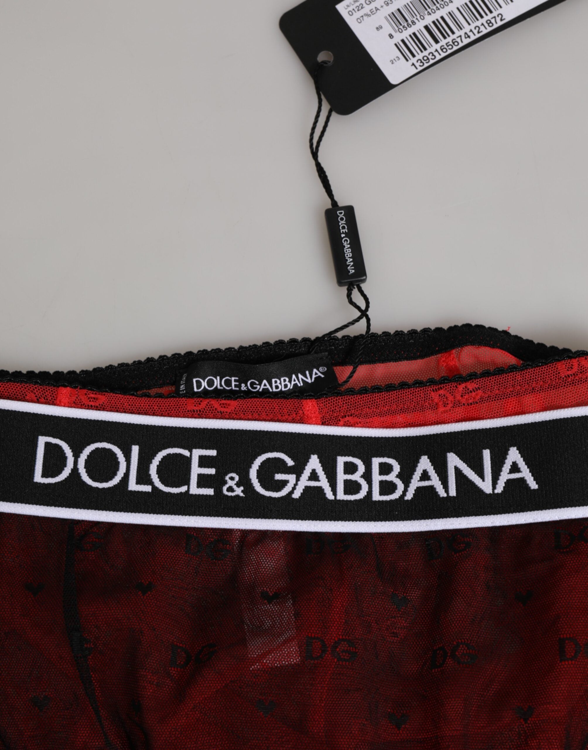Dolce & Gabbana Black Red Nylon High Waist Girdle Women's Underwear