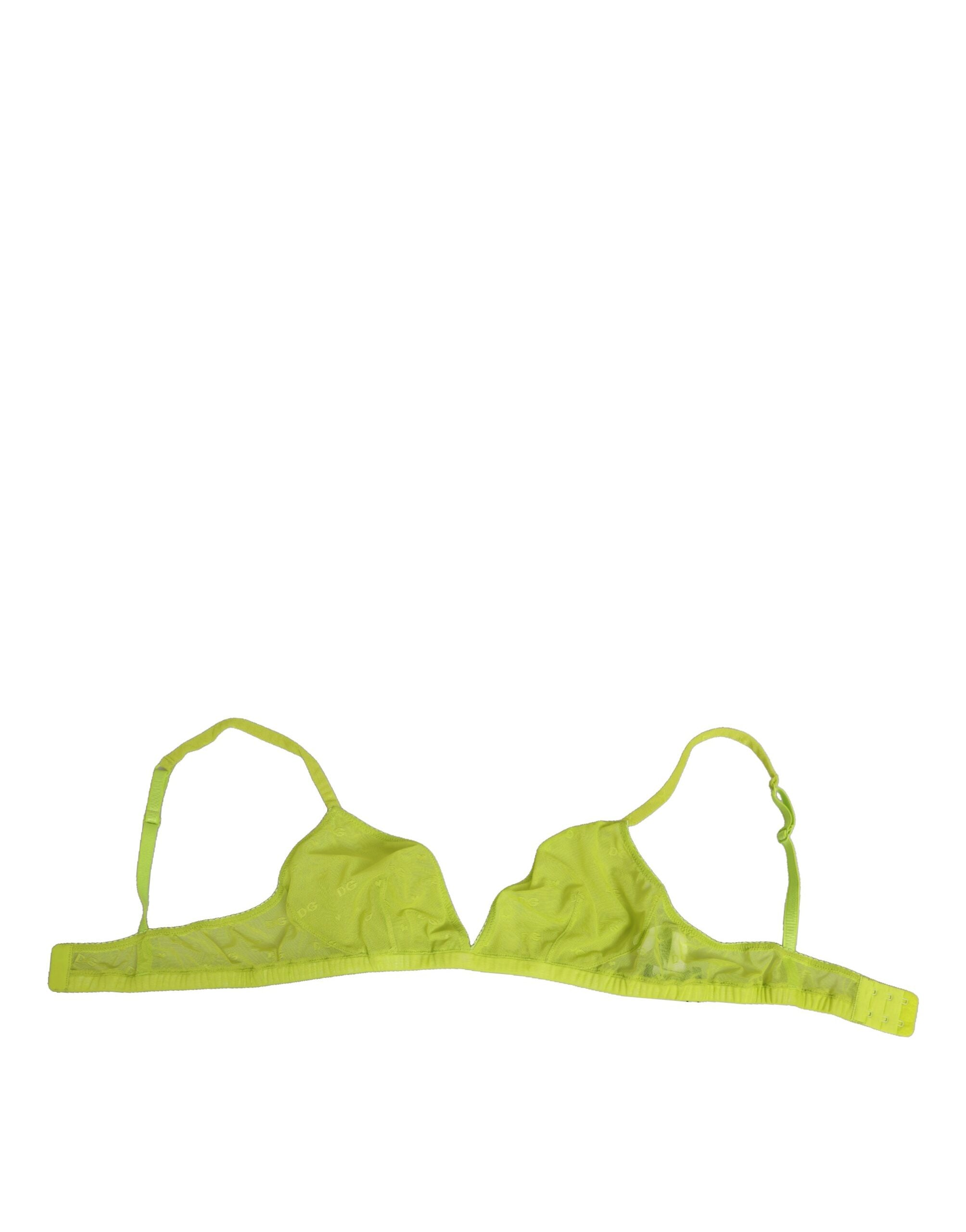 Dolce & Gabbana Yellow Green Nylon Soft Cup Brassiere Women's Underwear