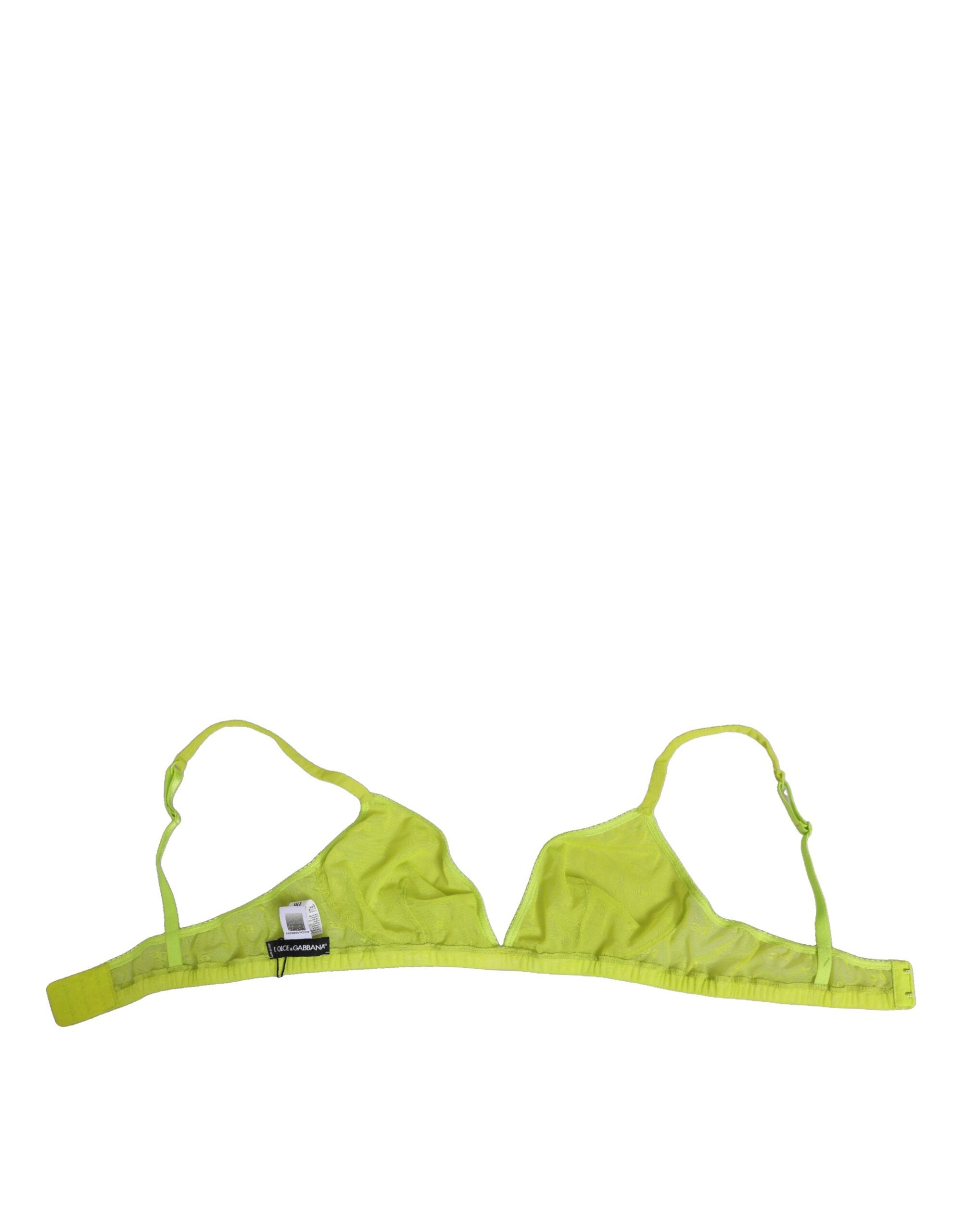 Dolce & Gabbana Yellow Green Nylon Soft Cup Brassiere Women's Underwear