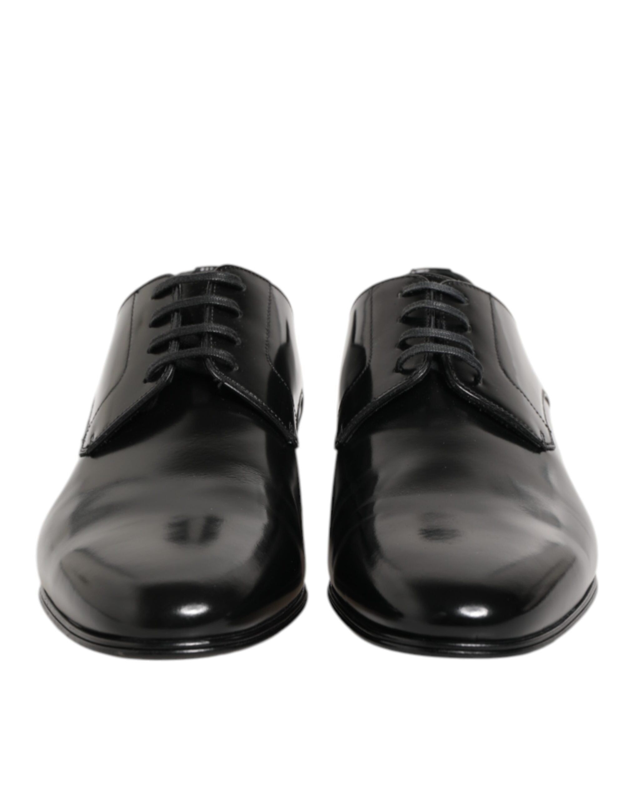 Dolce & Gabbana Black Calfskin Leather Derby Men Dress Men's Shoes