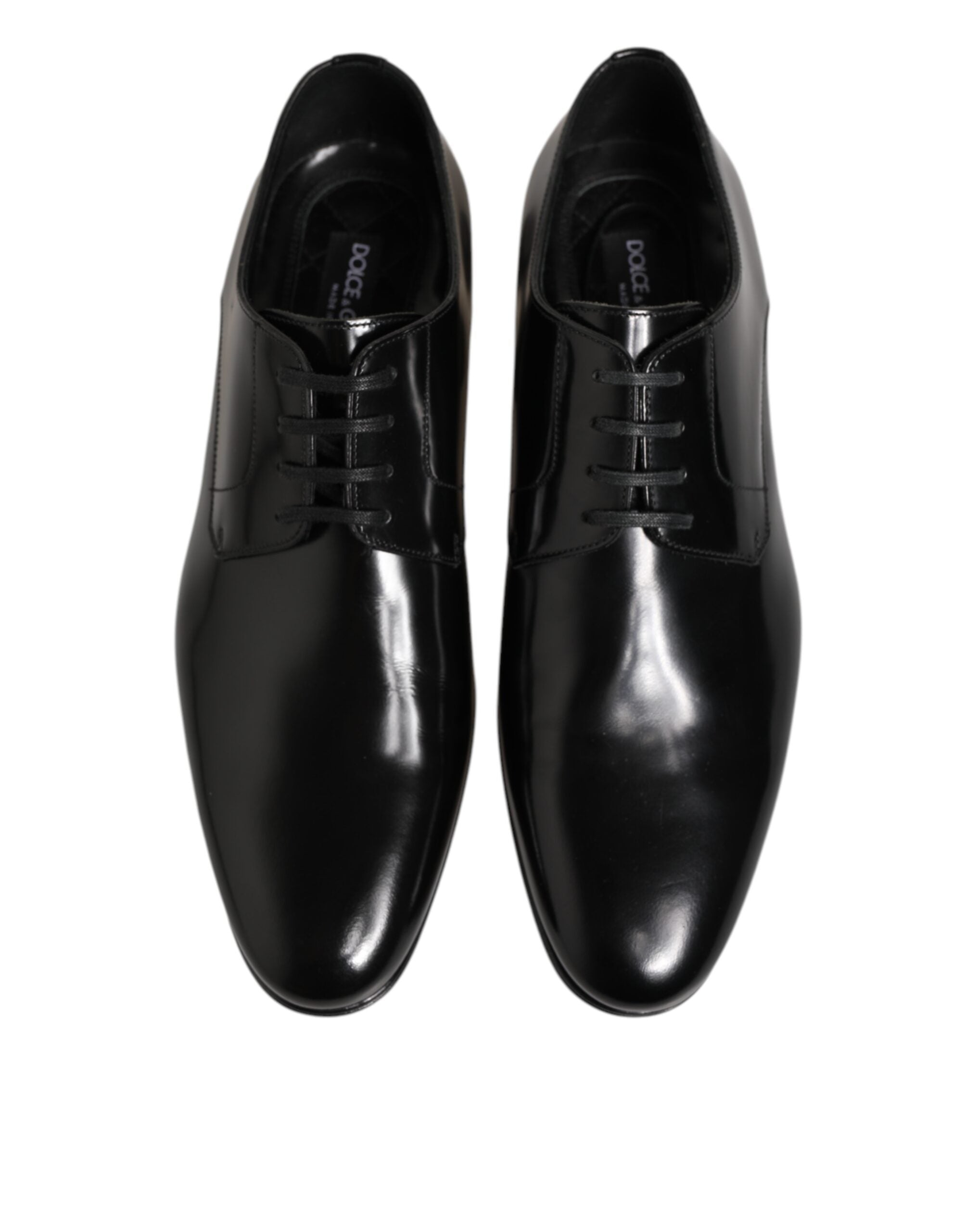 Dolce & Gabbana Black Calfskin Leather Derby Men Dress Men's Shoes