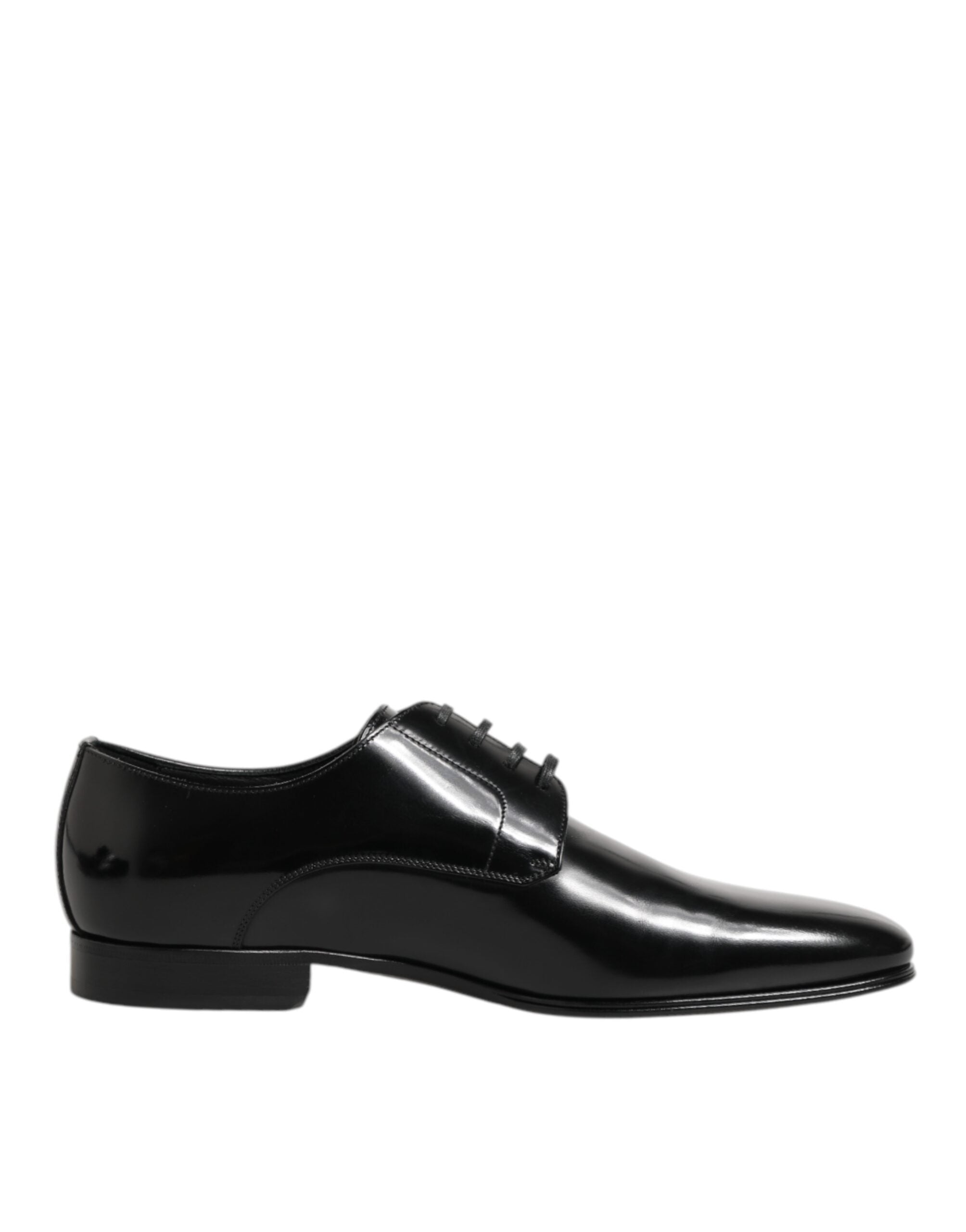 Dolce & Gabbana Black Calfskin Leather Derby Men Dress Men's Shoes
