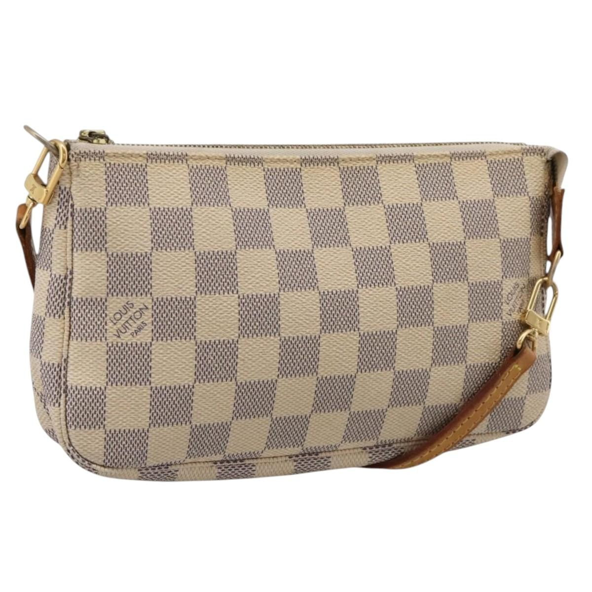 Louis Vuitton Pochette Accessoires Damier White Canvas Clutche & Pouche Bag (Pre-Owned)