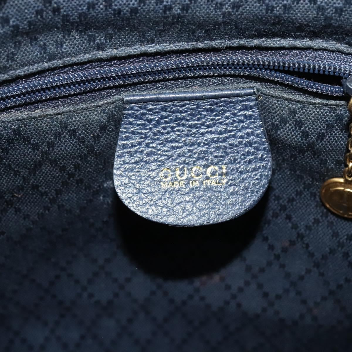 Gucci Gucci Bamboo Daim Navy Suede Backpack Bag (Pre-Owned)