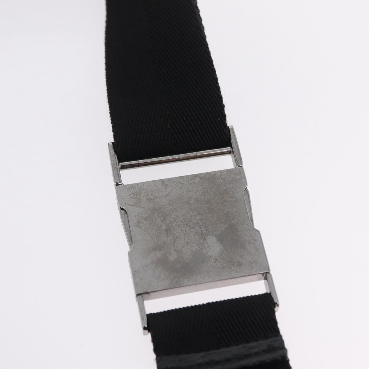 Gucci Two Pocket Belt Bag Gg Canvas Black Canvas Handbag (Pre-Owned)