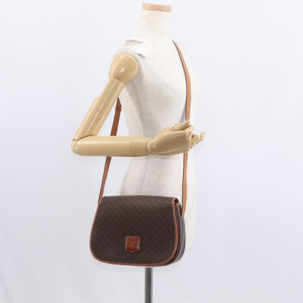 Celine Vintage Macadam Canvas Brown Canvas Shoulder Bag Bag (Pre-Owned)