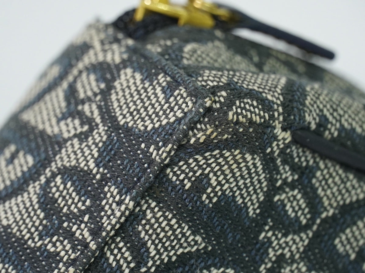 Christian Dior Saddle Zip Diorissimo Canvas Navy Canvas Clutche & Pouche Bag (Pre-Owned)