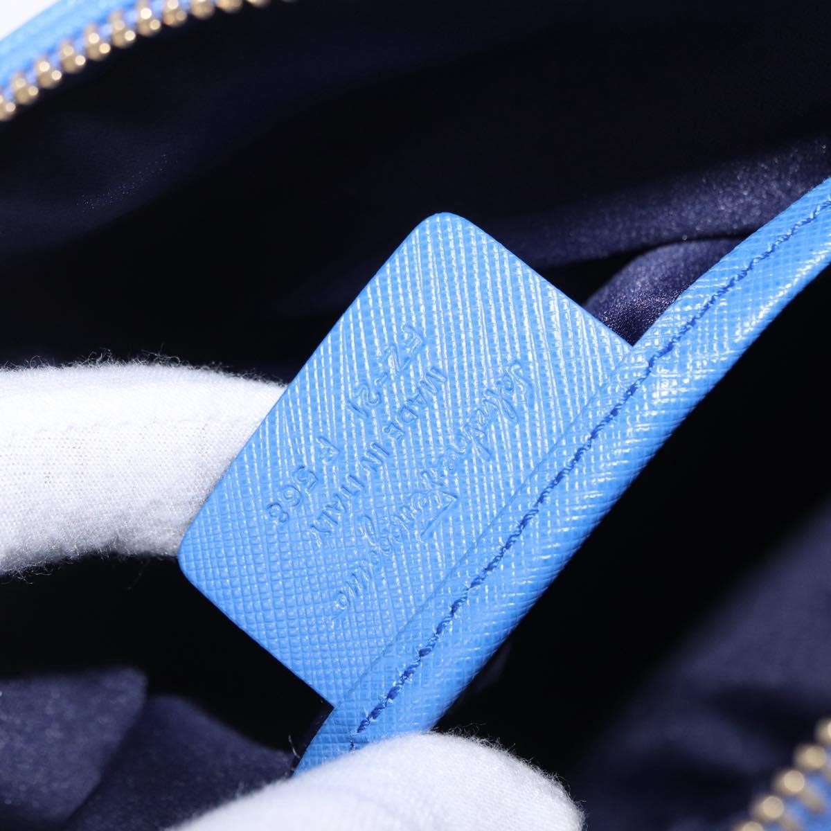 Salvatore Ferragamo Vara Chain Flap Leather Blue Leather Shoulder Bag Bag (Pre-Owned)