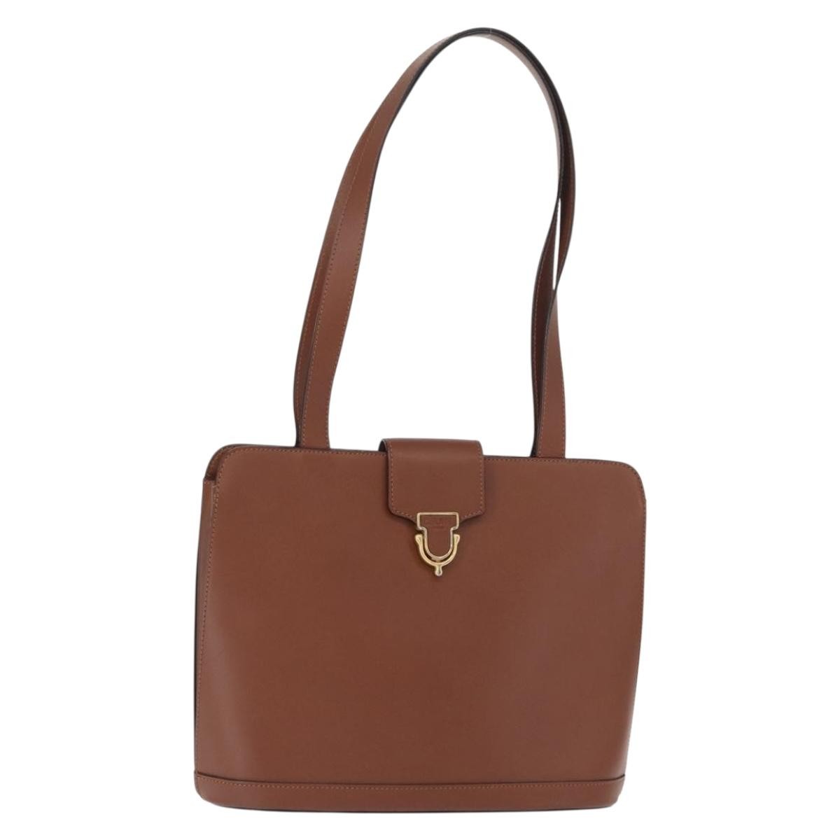 Celine Vintage Leather Brown Leather Shoulder Bag Bag (Pre-Owned)