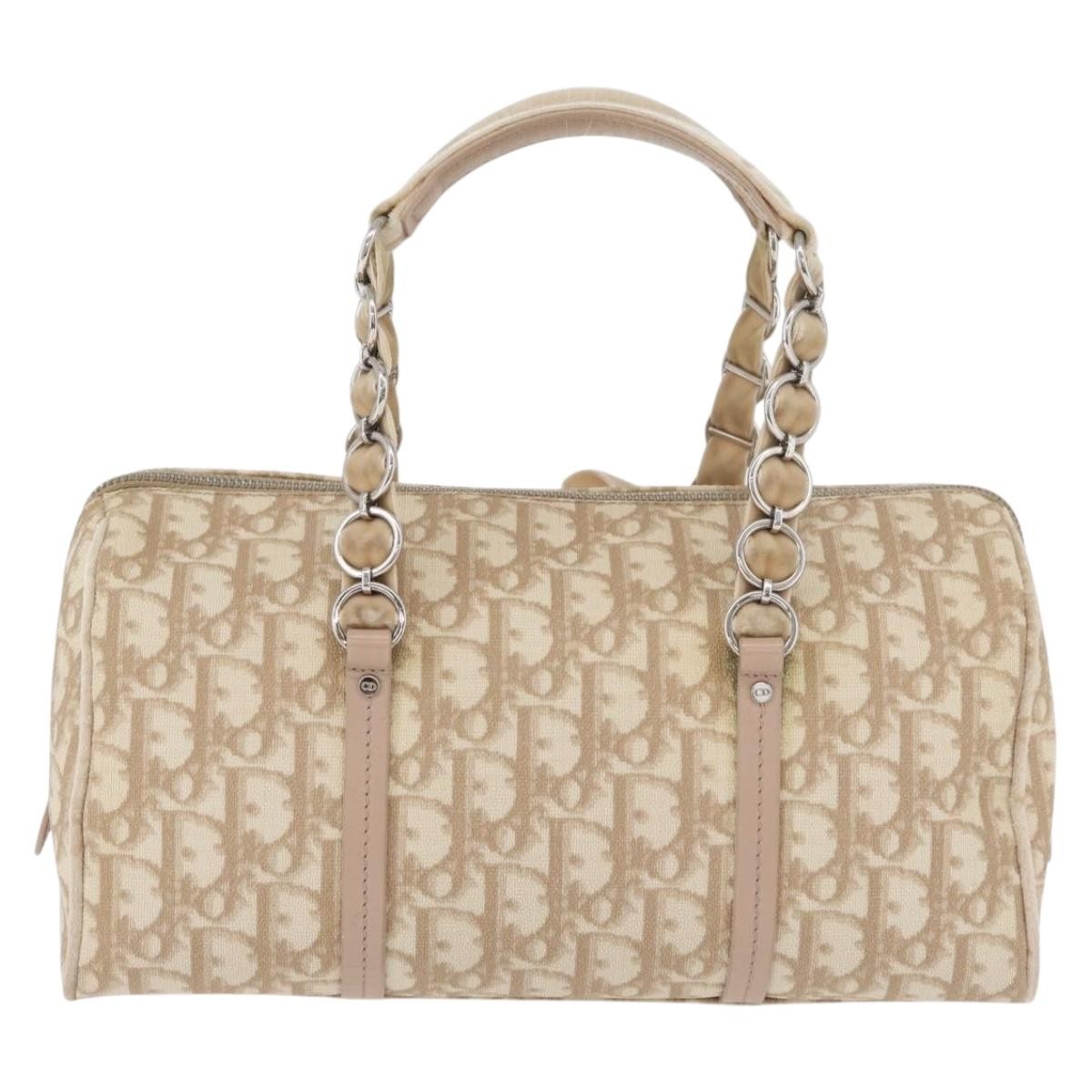 Christian Dior Vintage Trotter Romantique Zip Diorissimo Coated Canvas Beige Canvas Shoulder Bag Bag (Pre-Owned)
