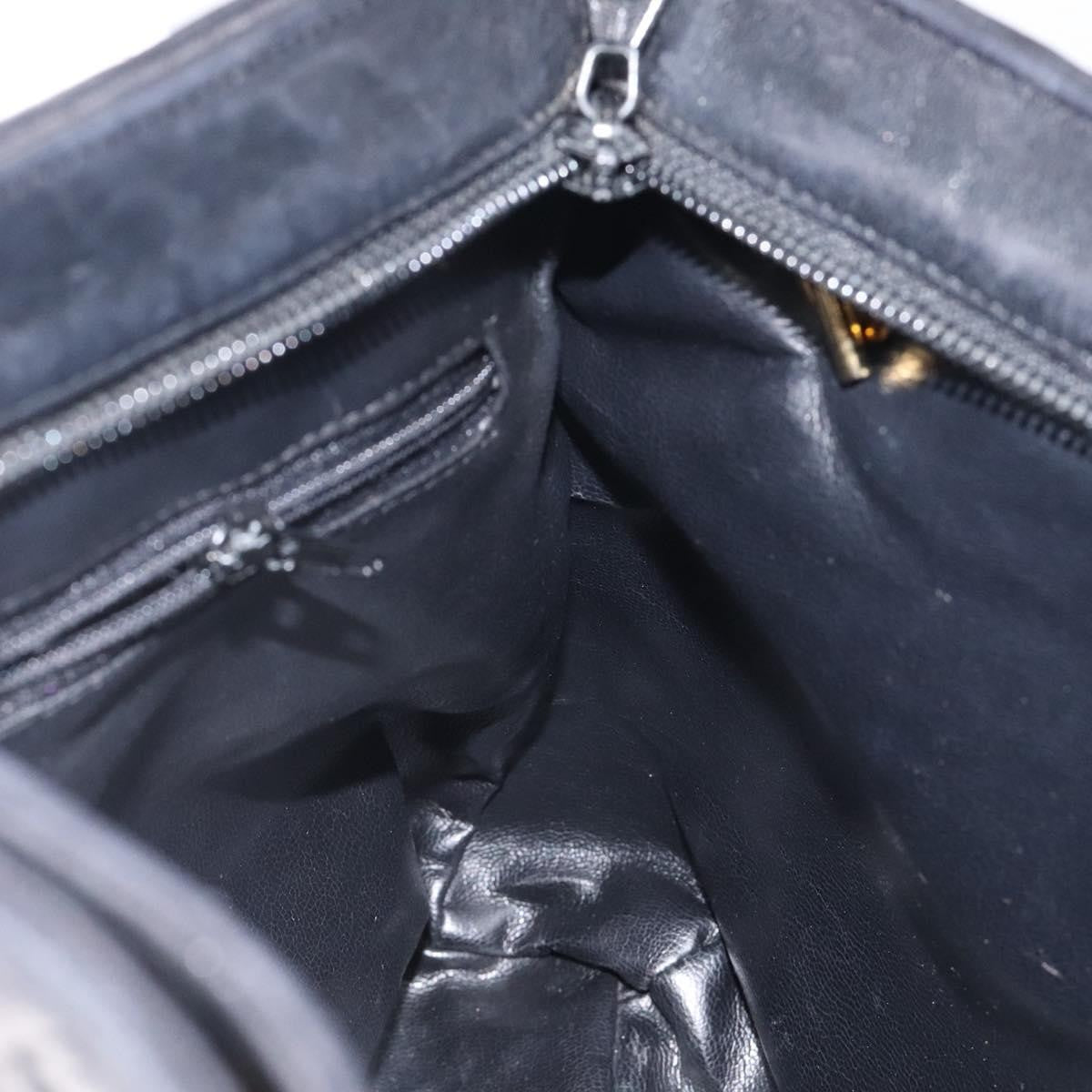 Bally Vintage Quilted Leather Black Leather Shoulder Bag Bag (Pre-Owned)