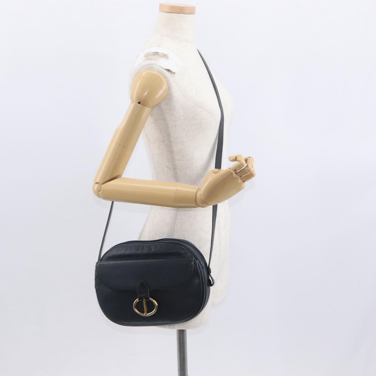 Christian Dior Vintage Leather Navy Leather Shoulder Bag Bag (Pre-Owned)