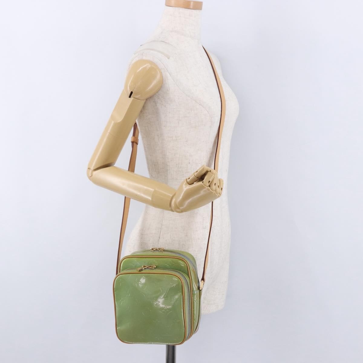 Louis Vuitton Wooster Monogram Vernis Green Patent_Leather Handbag (Pre-Owned)
