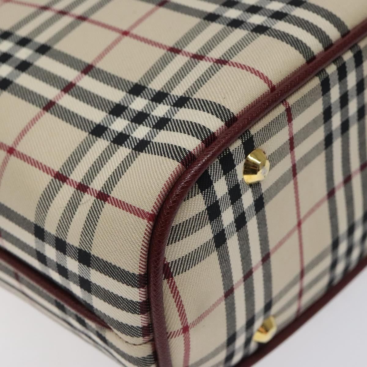 Burberry Nova Check Tote Canvas And Leather Beige Canvas Tote Bag Bag (Pre-Owned)