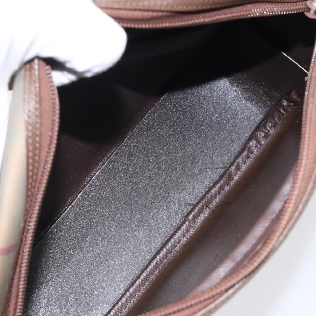 Burberry Nova Check Canvas And Leather Beige Canvas Shoulder Bag Bag (Pre-Owned)