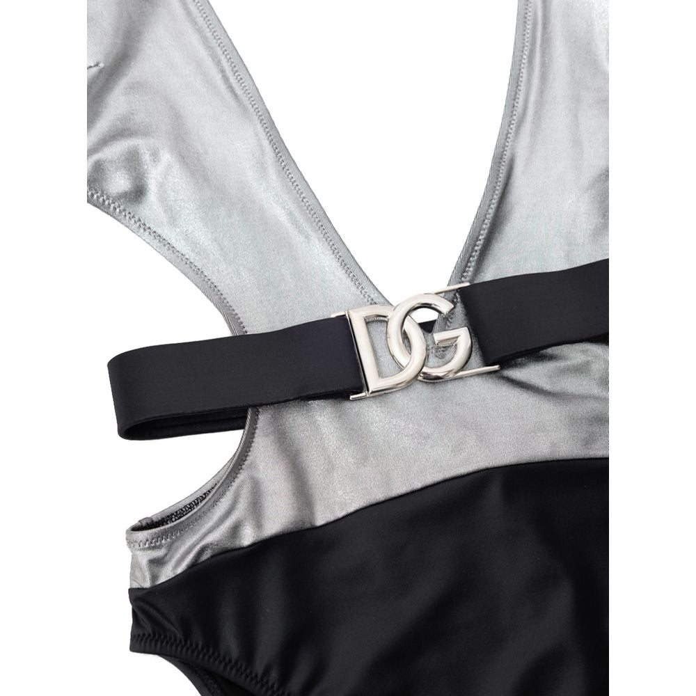 Dolce & Gabbana Gray Viscose One-Piece Women's Swimsuit