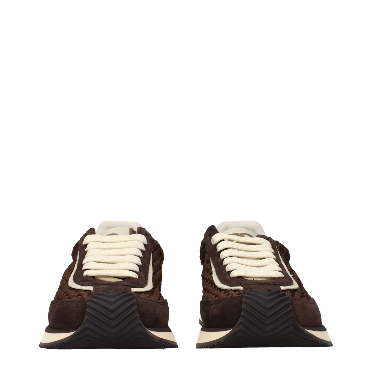 Dolce & Gabbana Brown Fabric Low Top Men's Sneakers