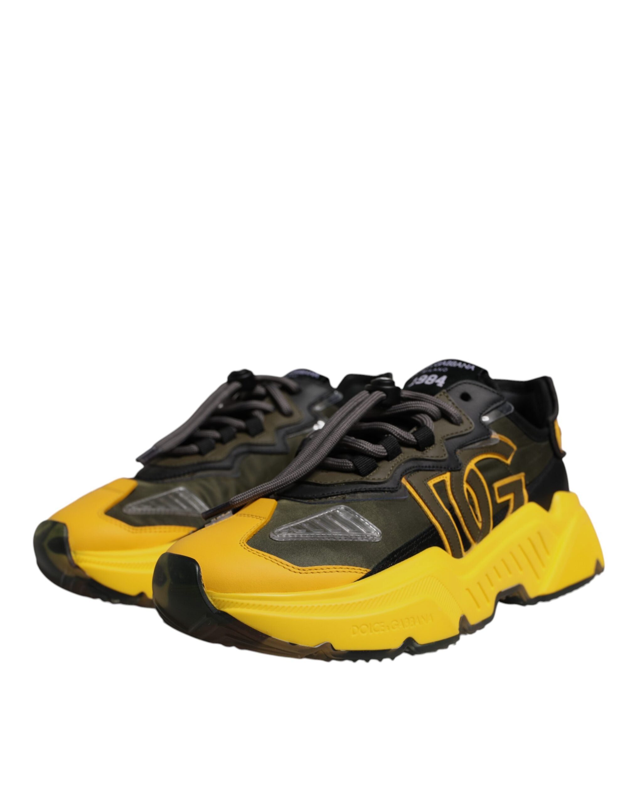 Dolce & Gabbana Black Yellow Daymaster Low Top Sneakers Men's Shoes (Pre-Owned)