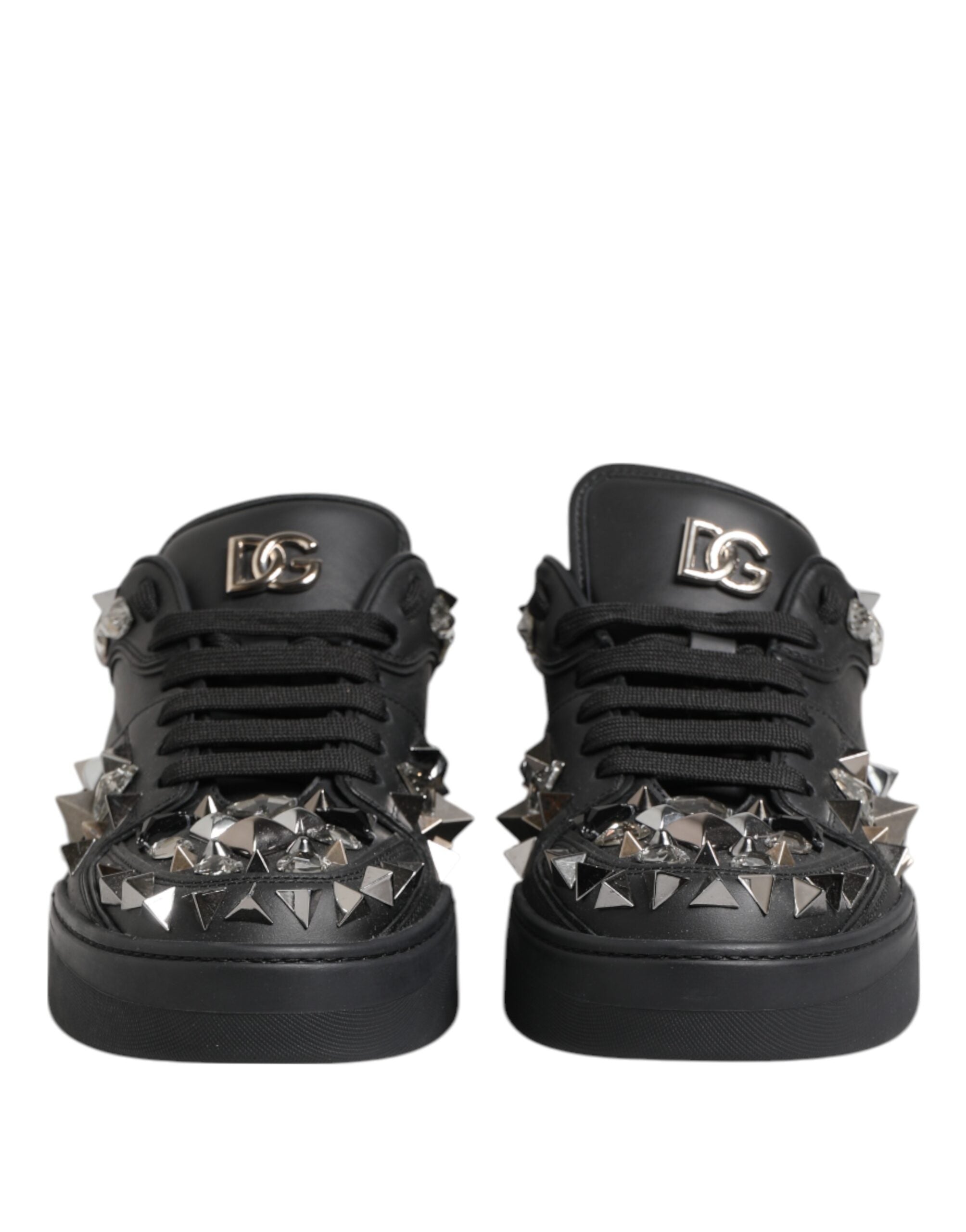 Dolce & Gabbana Black Portofino Studded Men Sneakers Men's Shoes (Pre-Owned)
