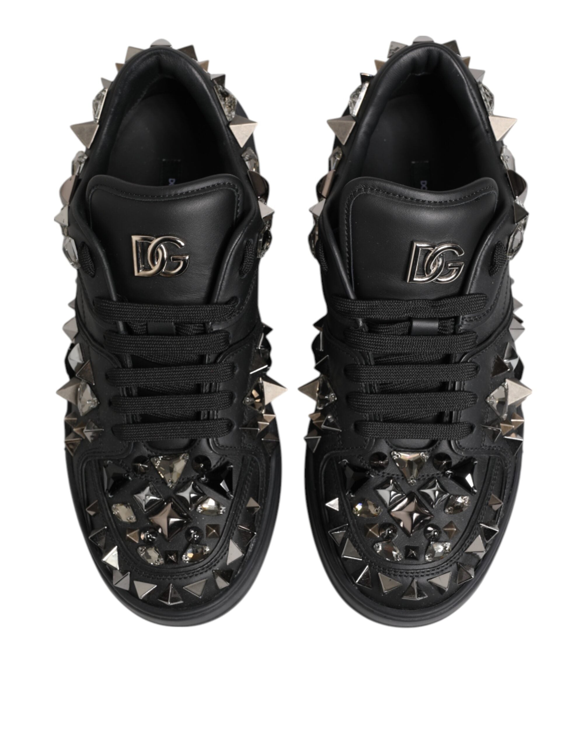 Dolce & Gabbana Black Portofino Studded Men Sneakers Men's Shoes (Pre-Owned)
